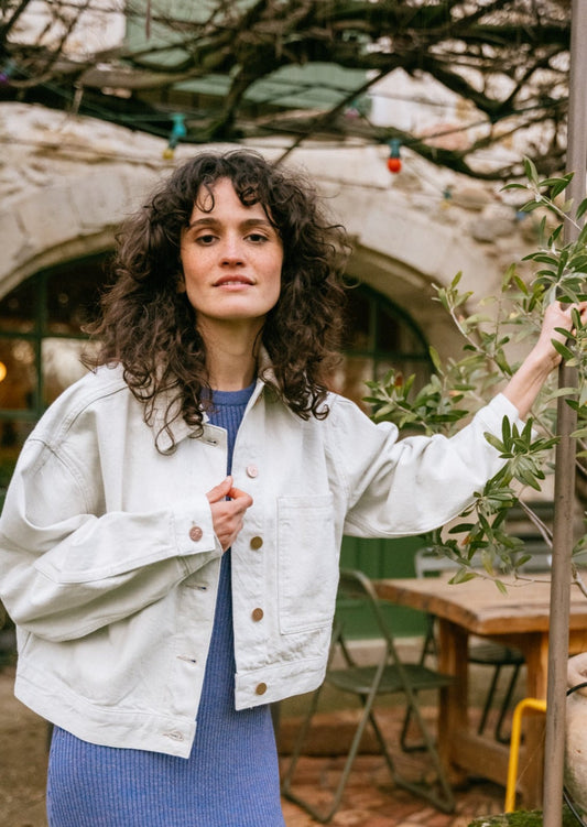Veste oversize en coton bio et recyclé | gris "fileaa light flint"