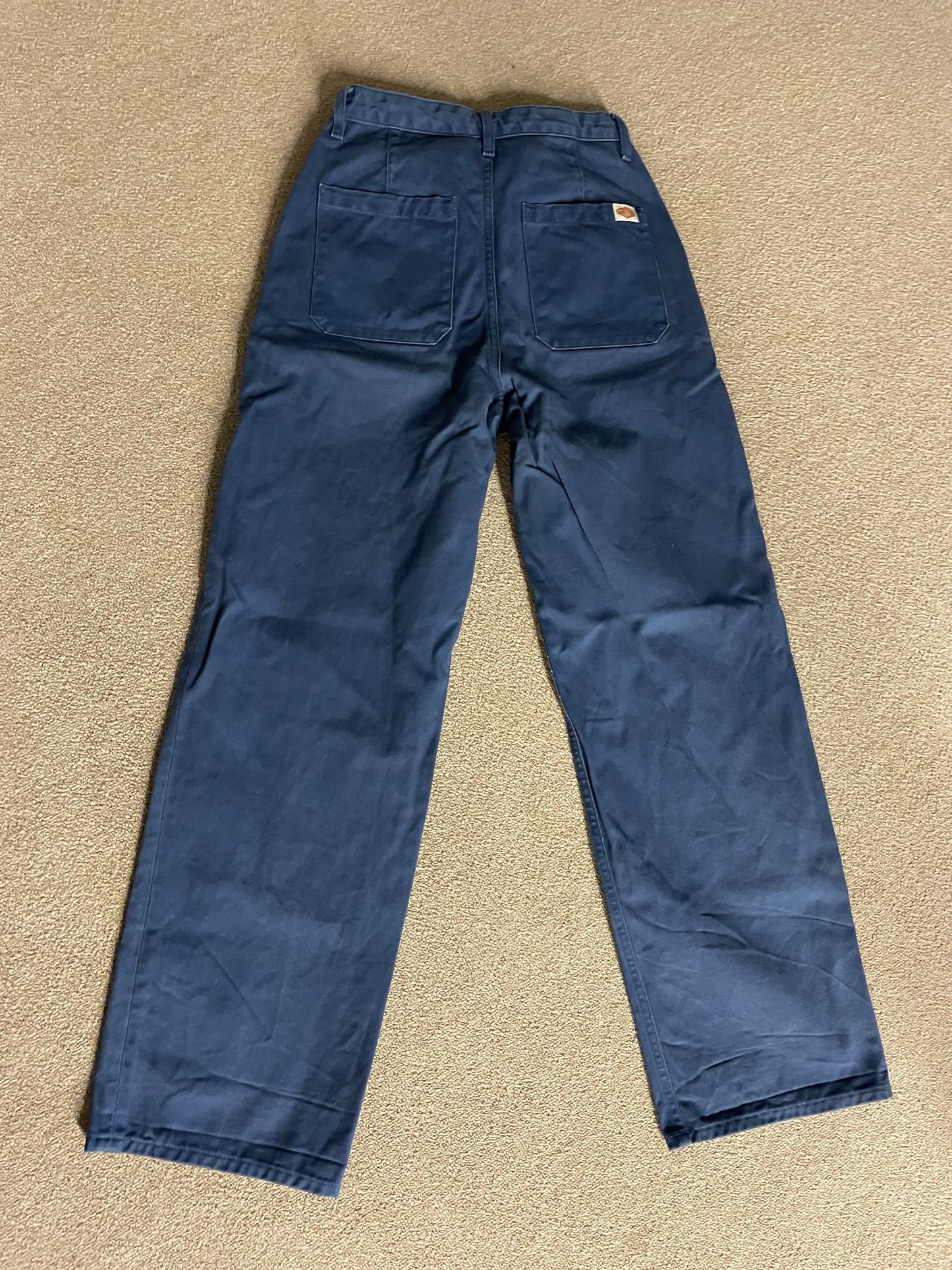 Pantalon ample style bleu de travail en coton bio - Willa Pants Twill Blue