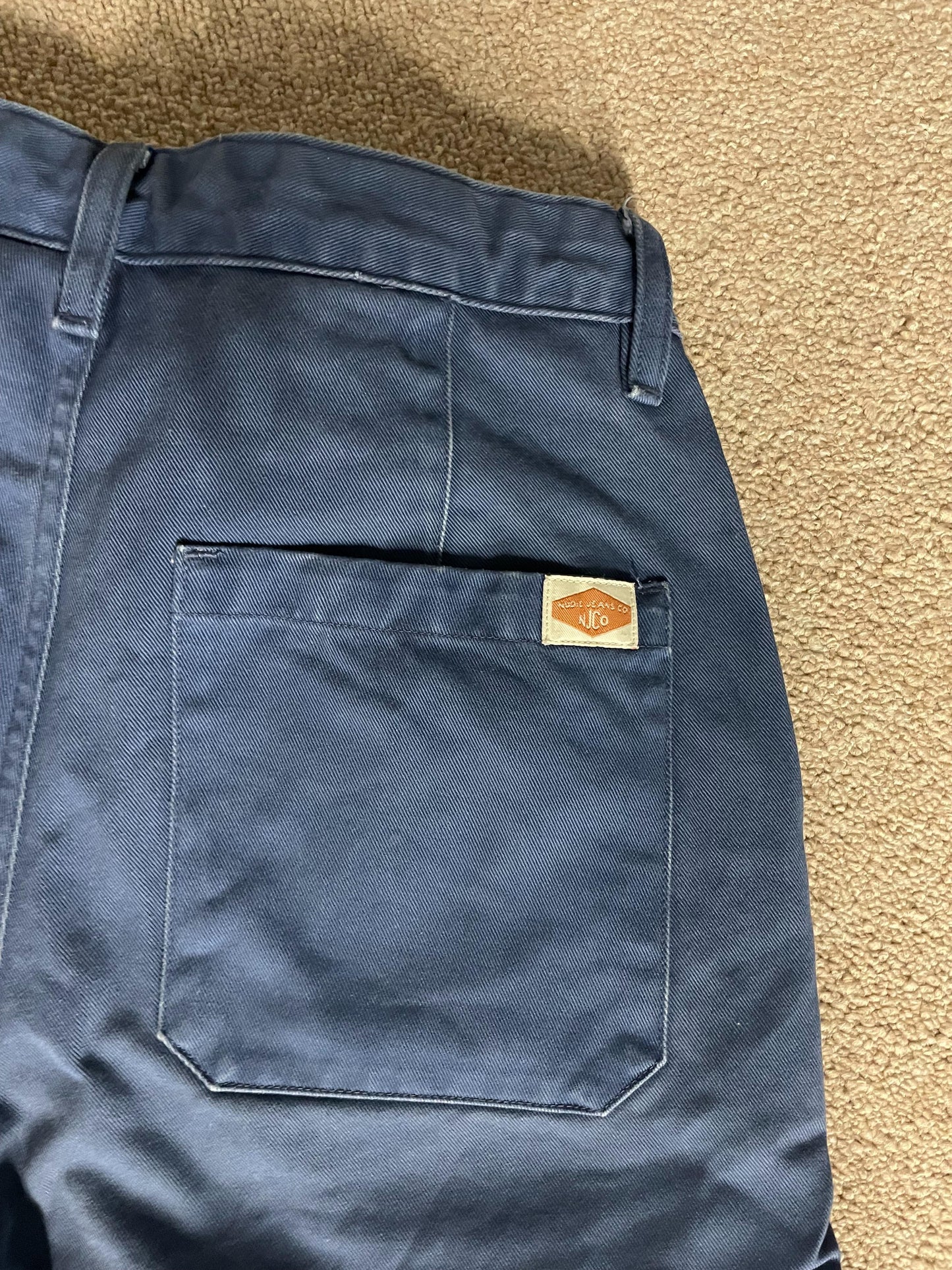 Pantalon ample style bleu de travail en coton bio - Willa Pants Twill Blue