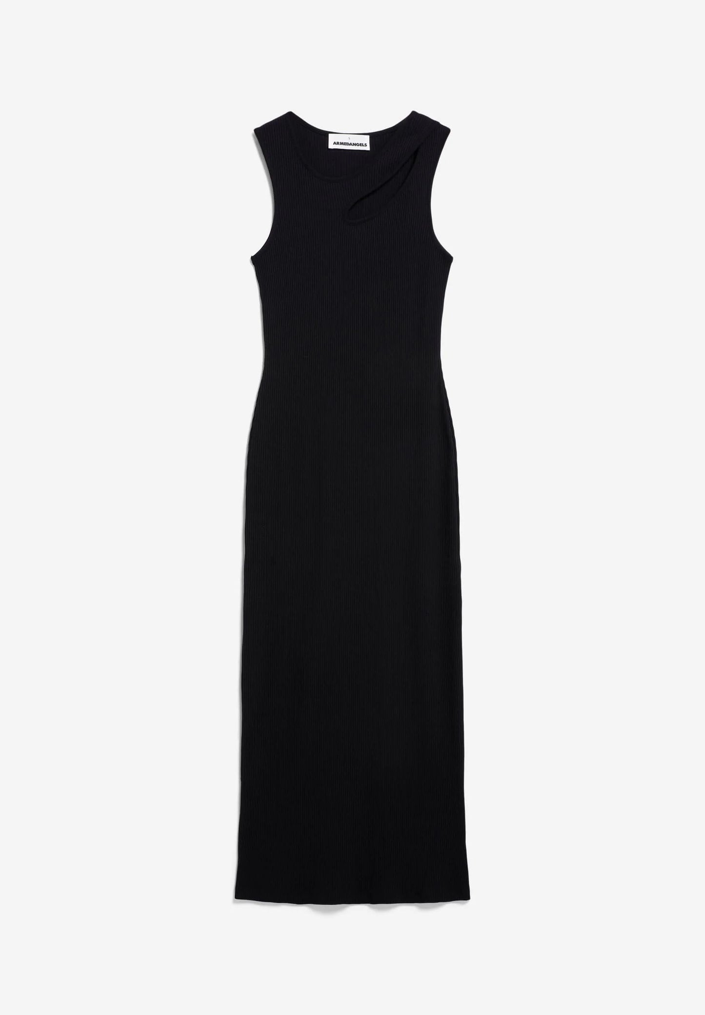 Robe longue ajourée en coton bio | noir "esilaa black"