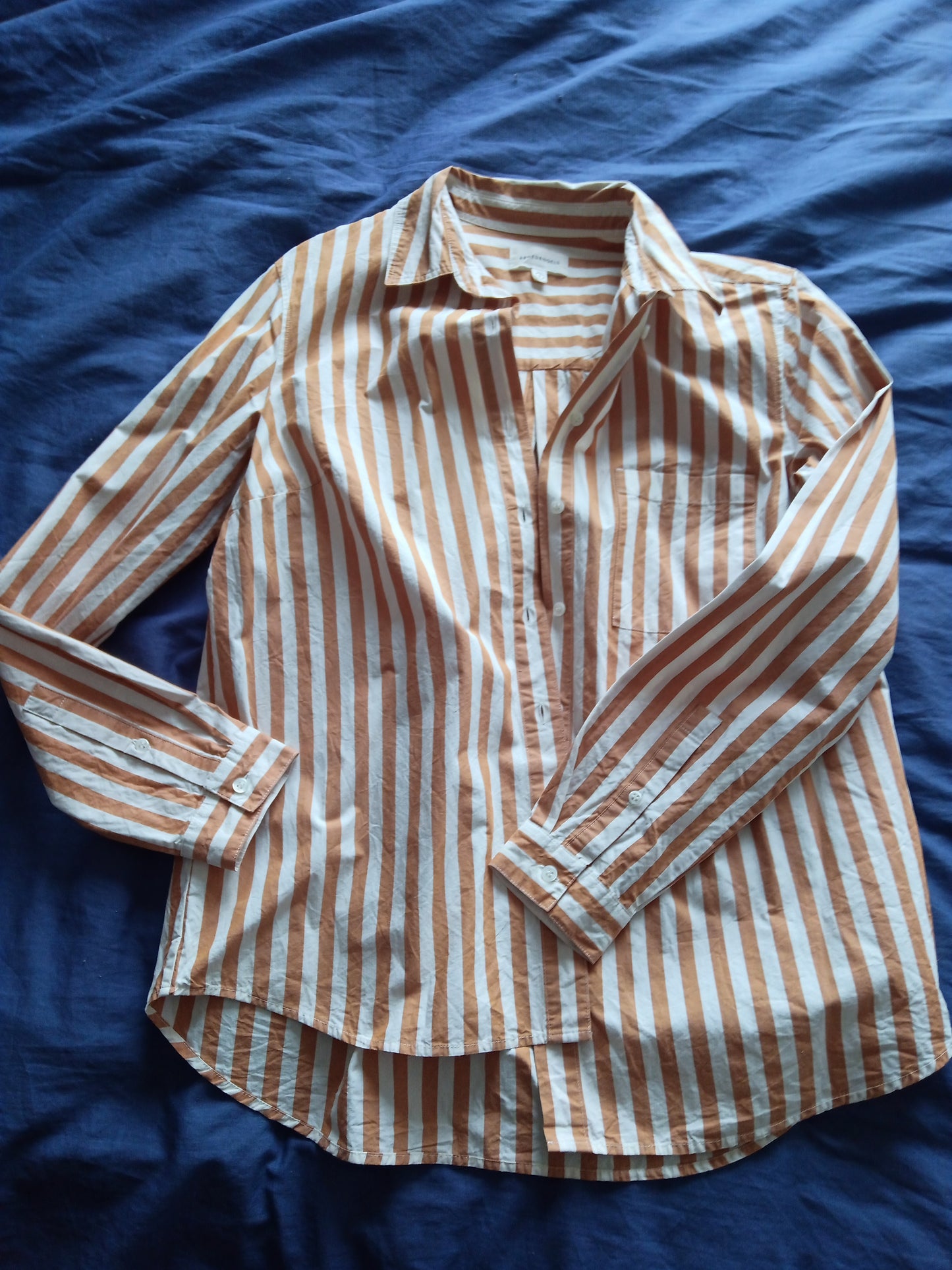 Chemise rayée jaune en coton bio - Onervaa