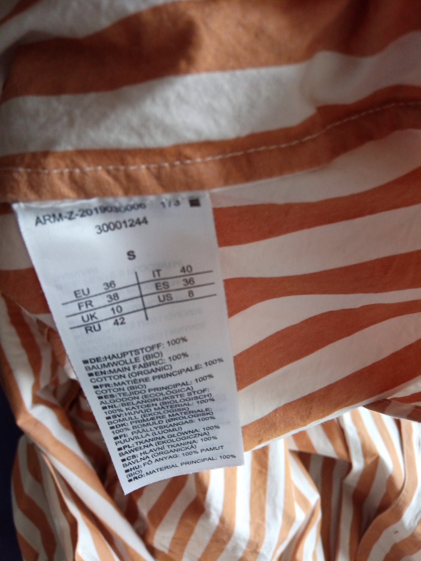 Chemise rayée jaune en coton bio - Onervaa