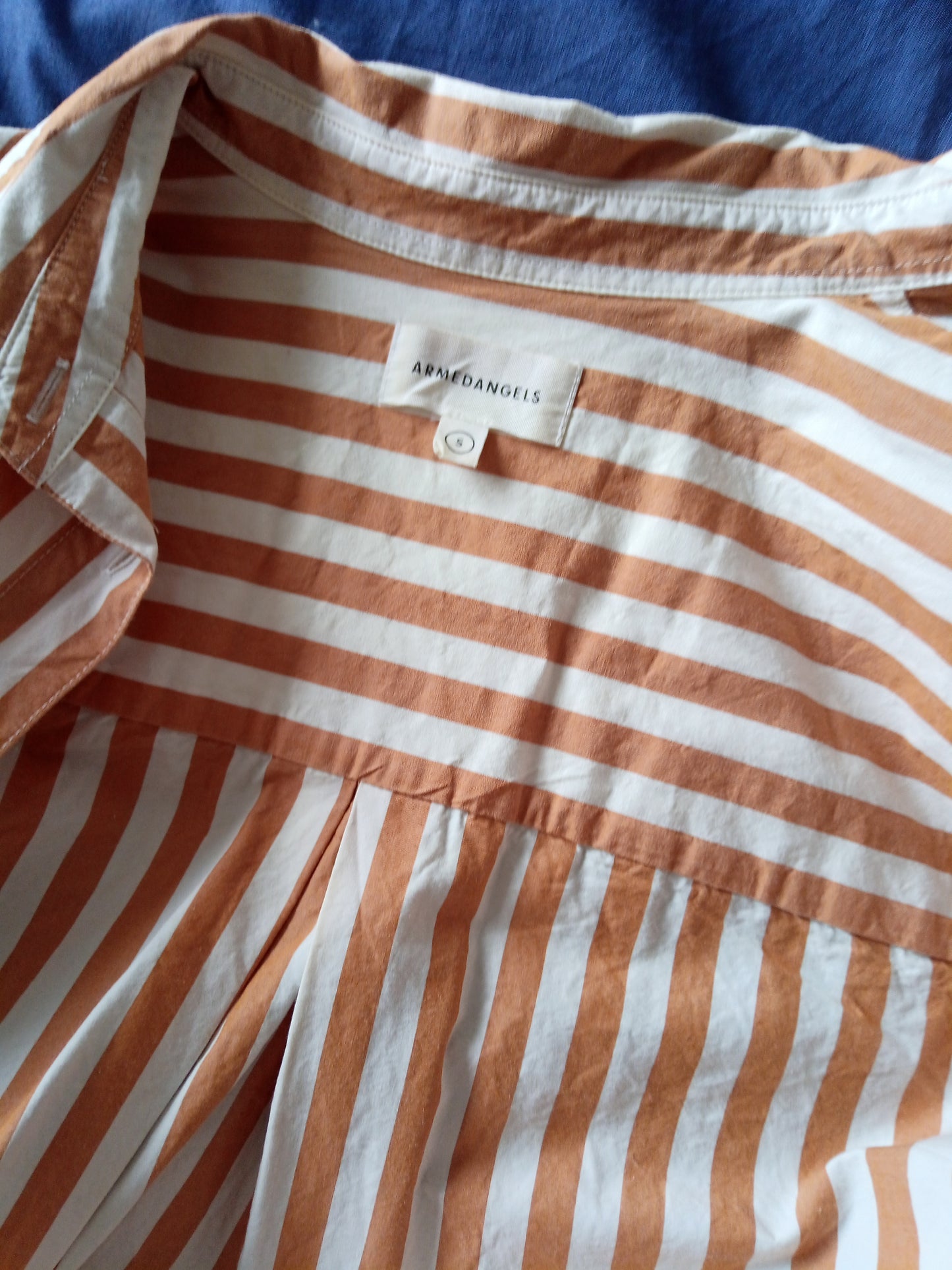 Chemise rayée jaune en coton bio - Onervaa