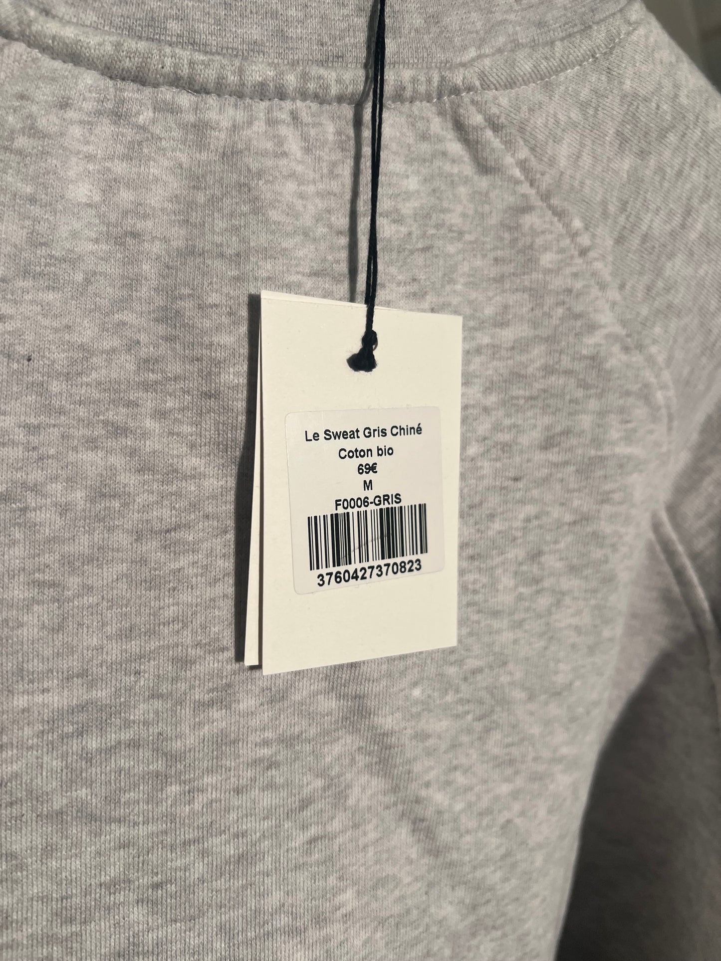 Sweat en coton bio | gris chiné
