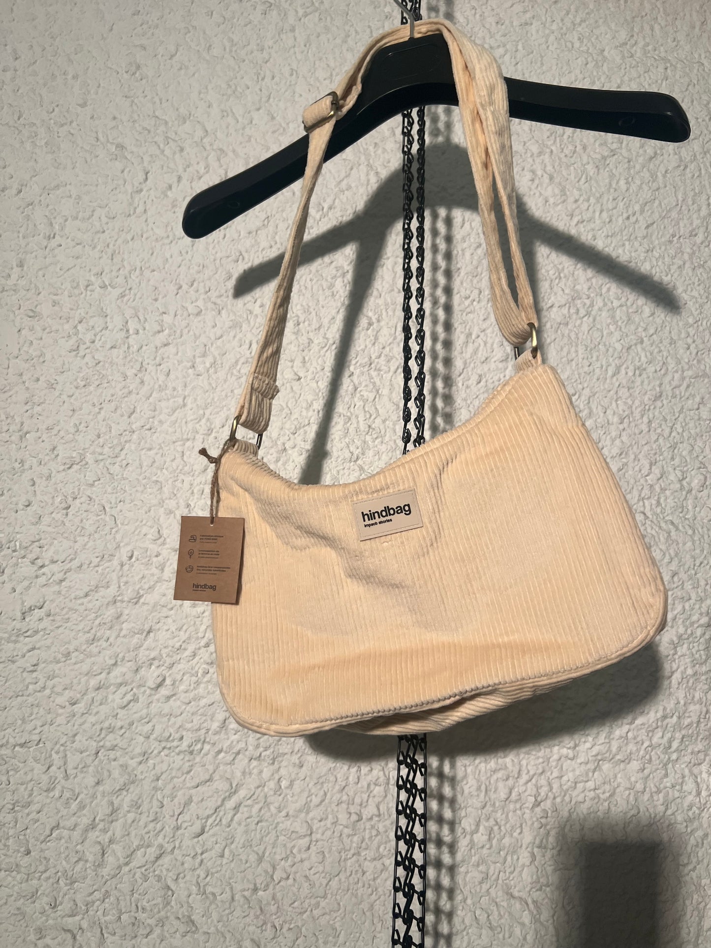 Sac bandoulière en coton bio | écru 'rosa velours beige'