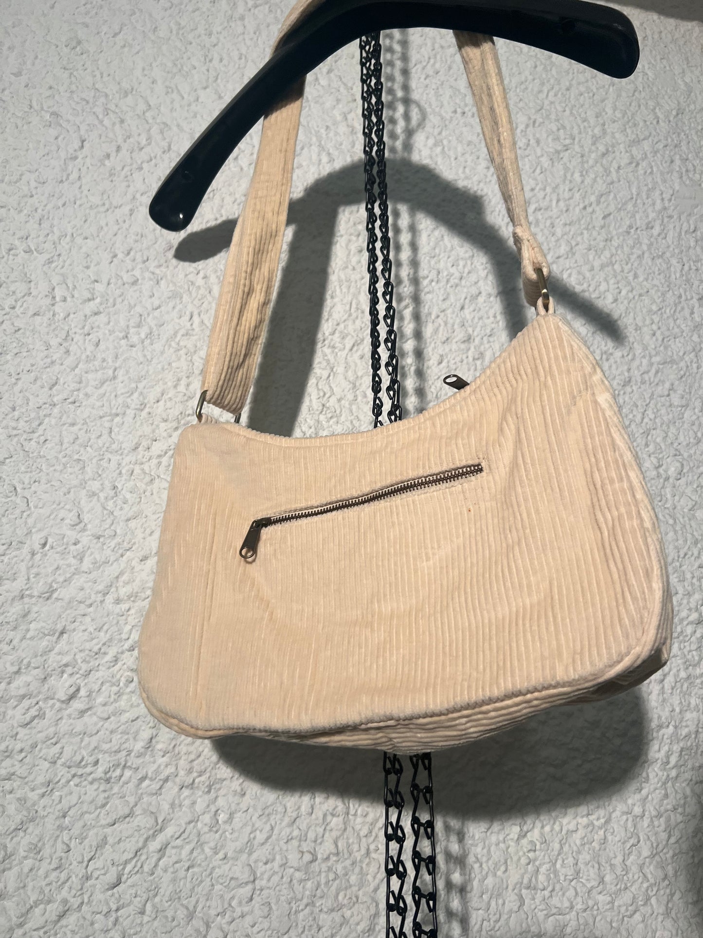 Sac bandoulière en coton bio | écru 'rosa velours beige'