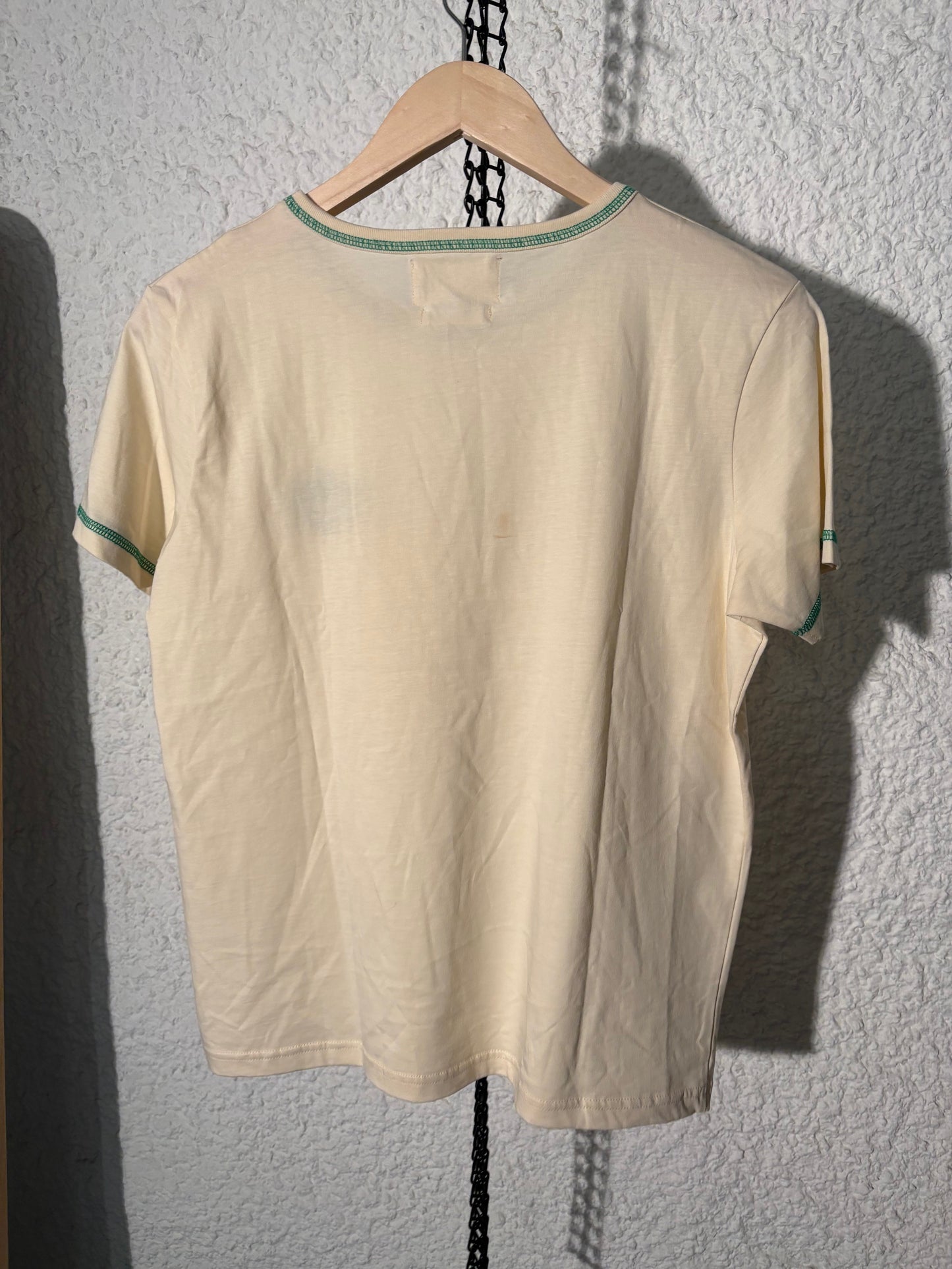 T-shirt en coton bio | écru 'Choix - vanille logo vert'