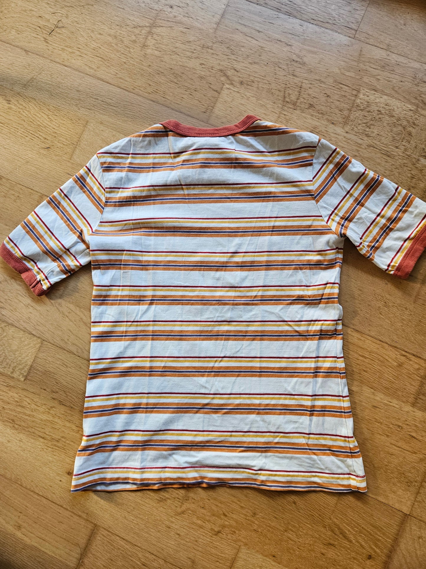T-shirt rayé en coton bio - lova stripes rusty peach