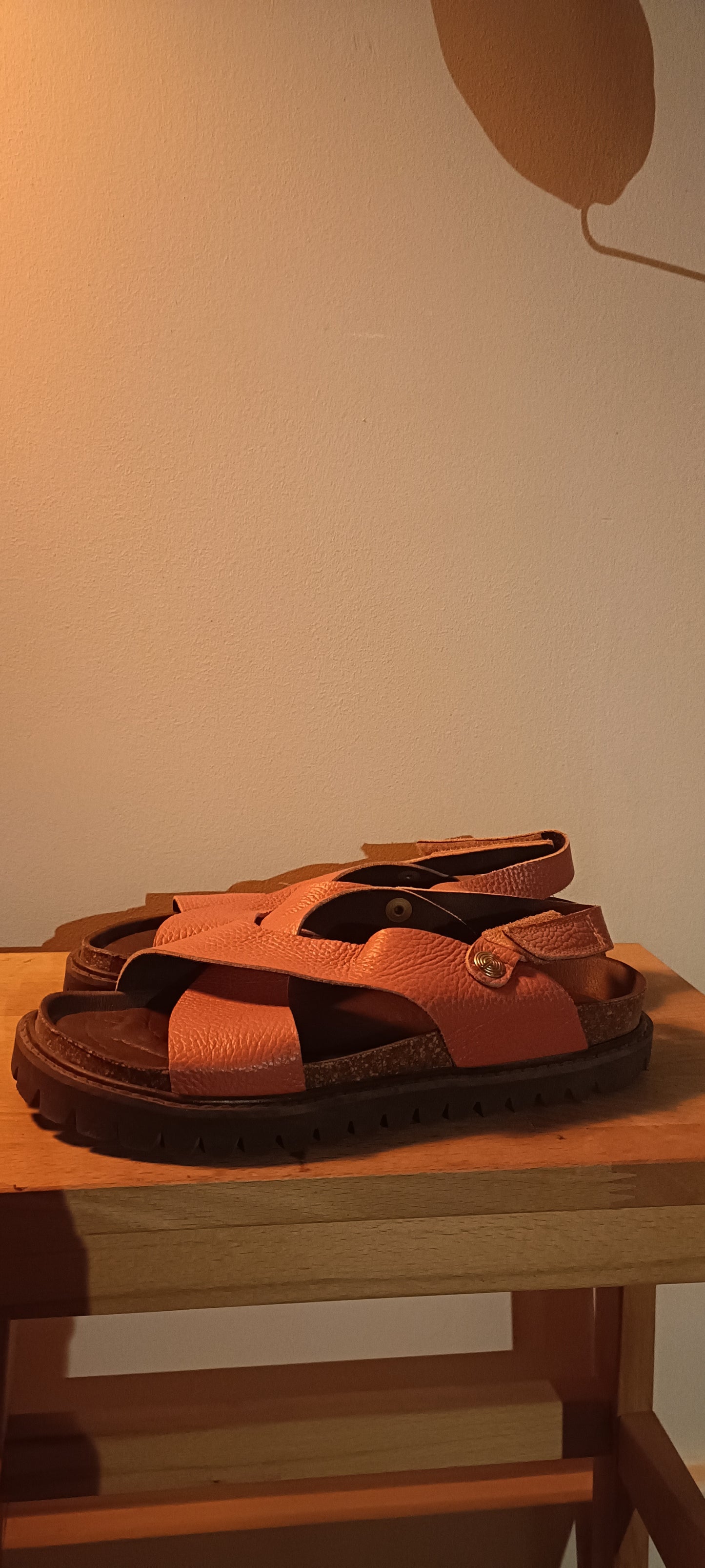 Sandales en cuir certifié | Orange 'fibonacci leather orange'