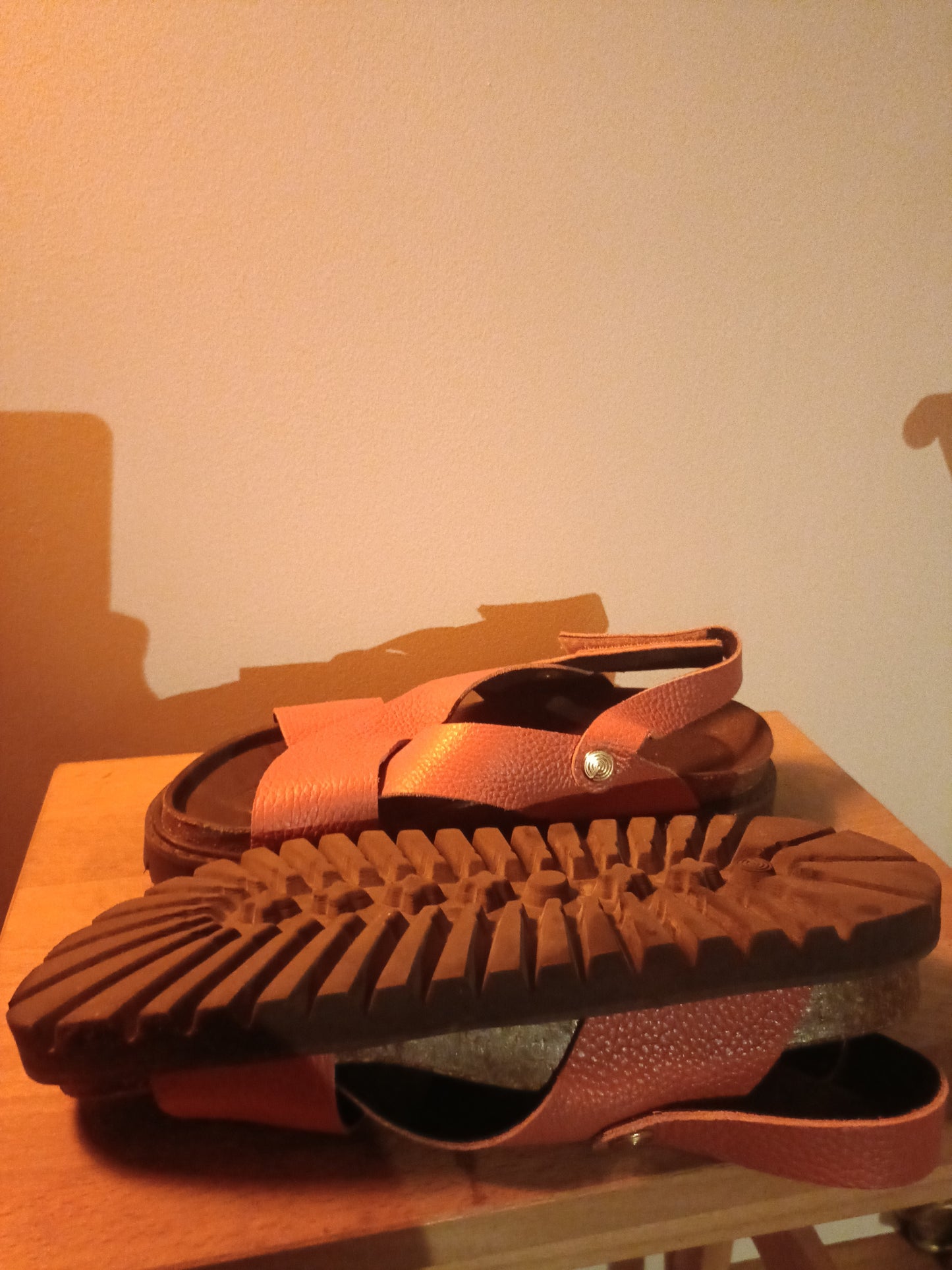 Sandales en cuir certifié | Orange 'fibonacci leather orange'
