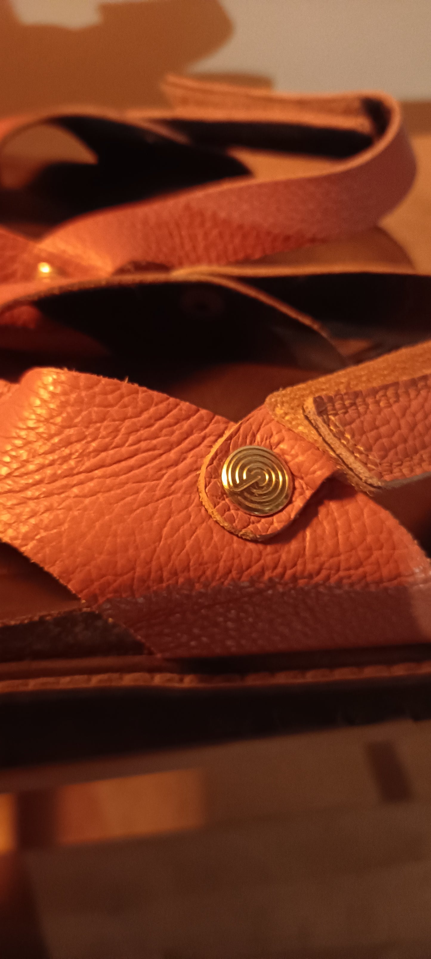 Sandales en cuir certifié | Orange 'fibonacci leather orange'