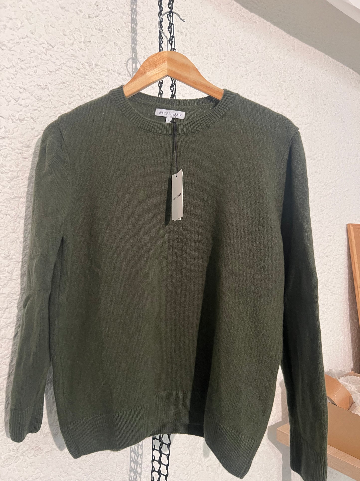 Pull en laine mérinos recyclée | olive