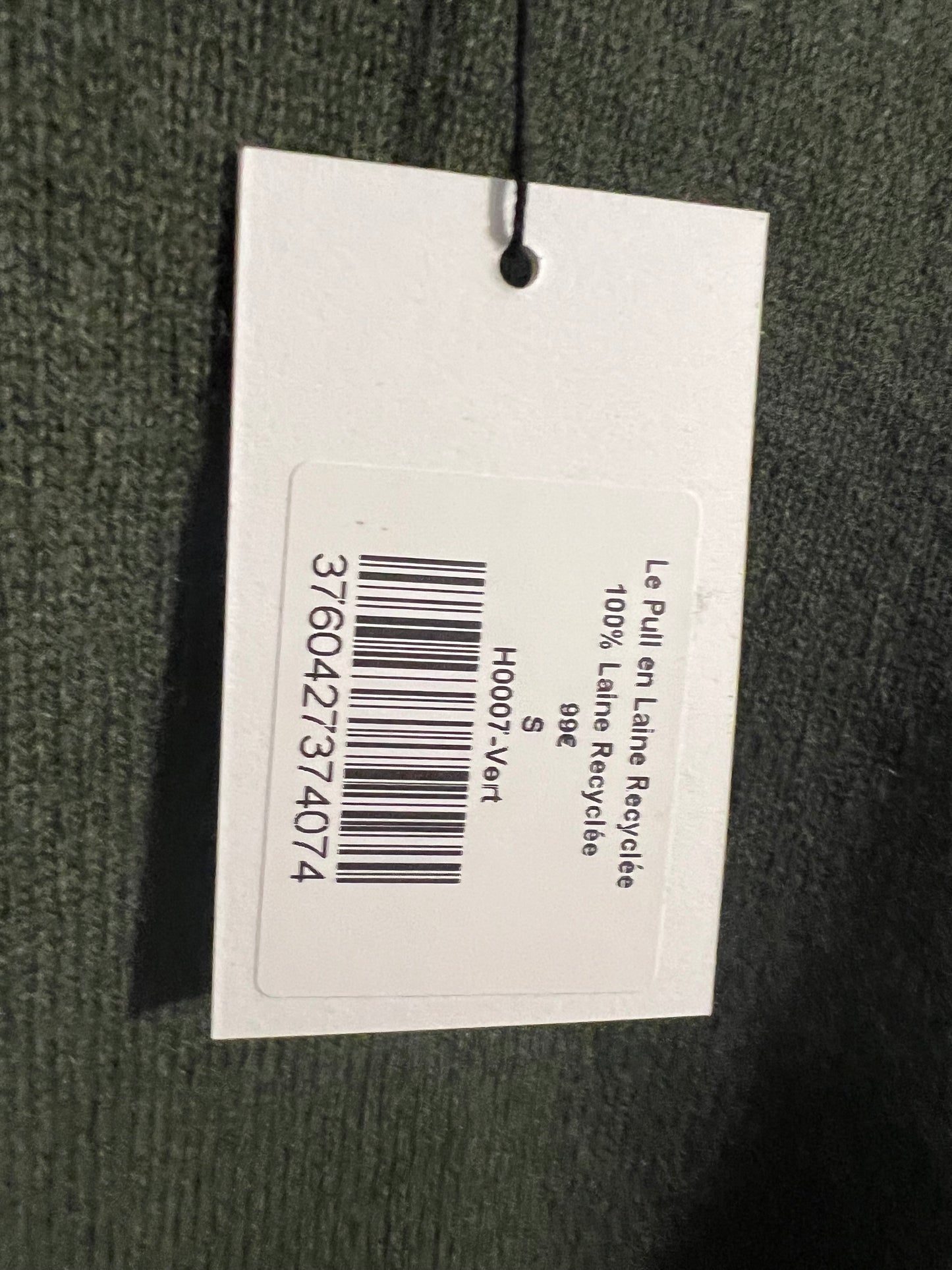 Pull en laine mérinos recyclée | olive