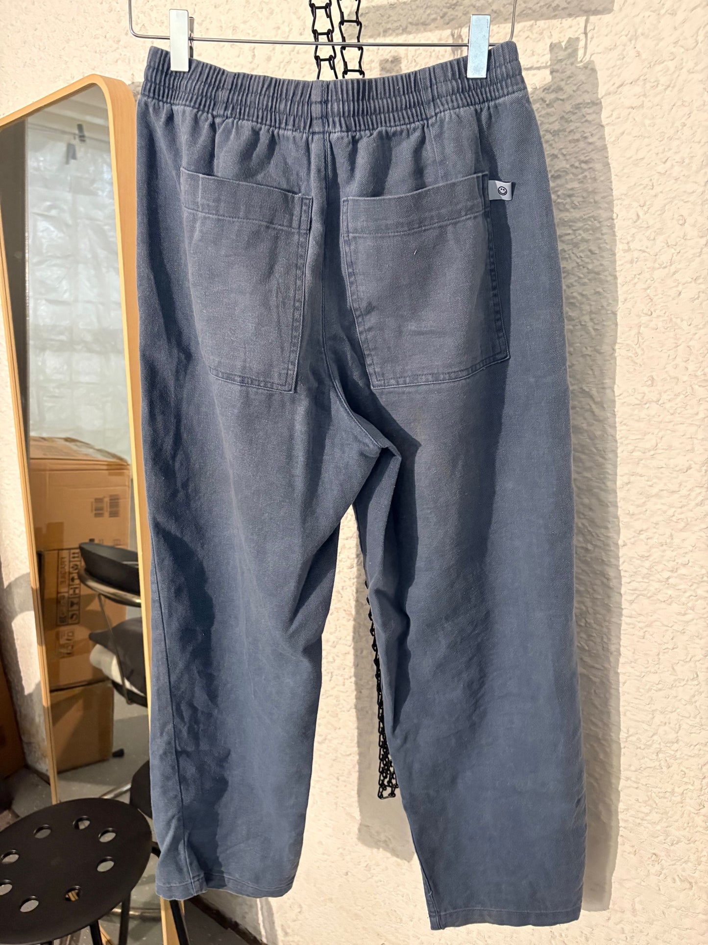 Pantalon large en coton bio | bleu 'denim wide pant recycled cotton - washed denim'