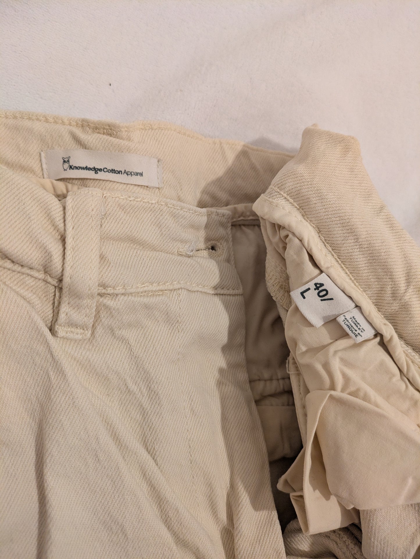Pantalon en sergé de coton bio beige