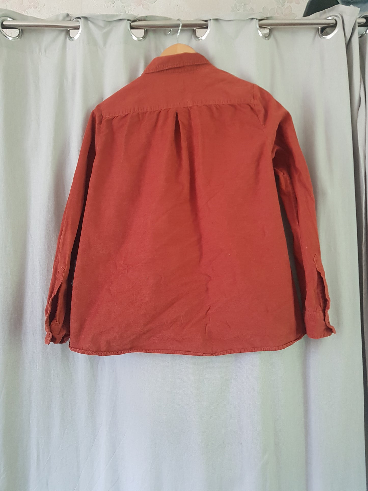 Chemise rouille velours fin en coton bio - JACINTA