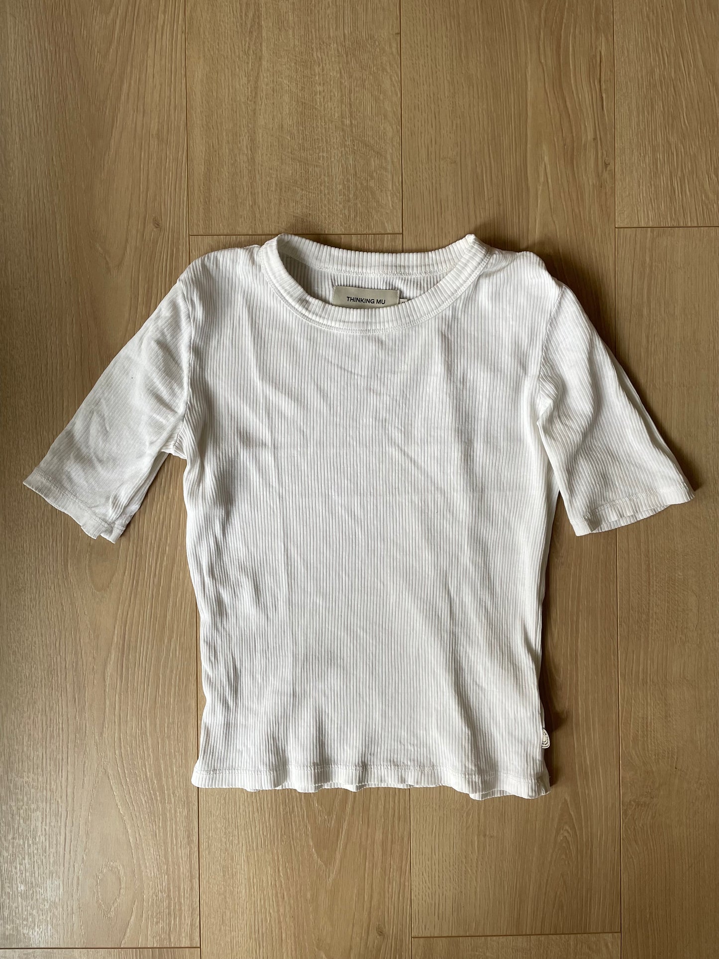 T-shirt côtelé manches courtes en coton bio | blanc 'white dakota rib top'