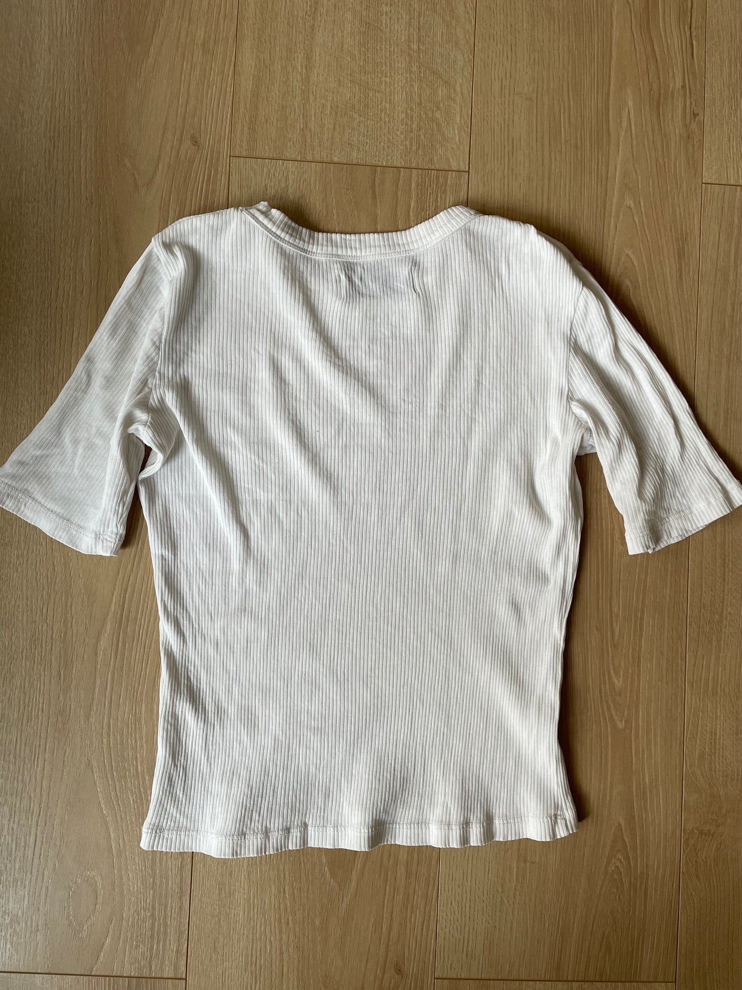 T-shirt côtelé manches courtes en coton bio | blanc 'white dakota rib top'