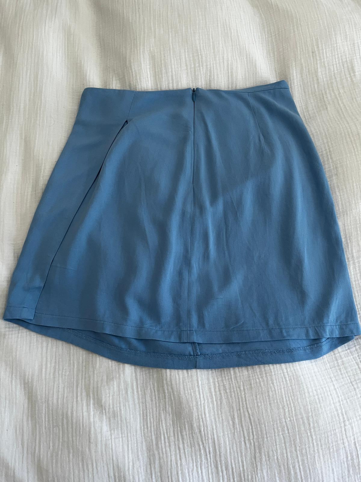 Mini-jupe portefeuille en ecovero | Bleu 'filia azure blue'