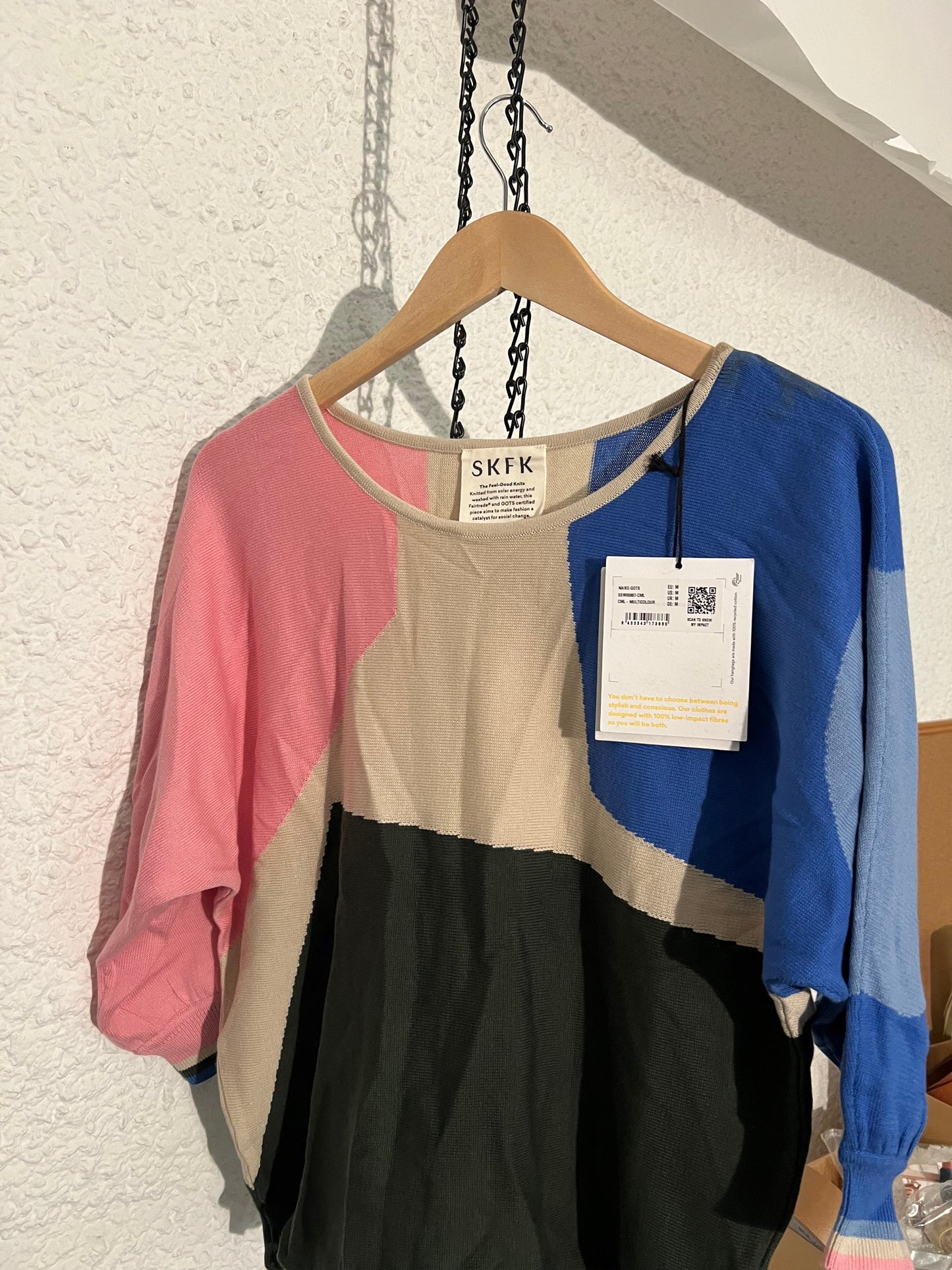 Pull manches 3/4 en coton bio | multicolore 'naike - multicolour'