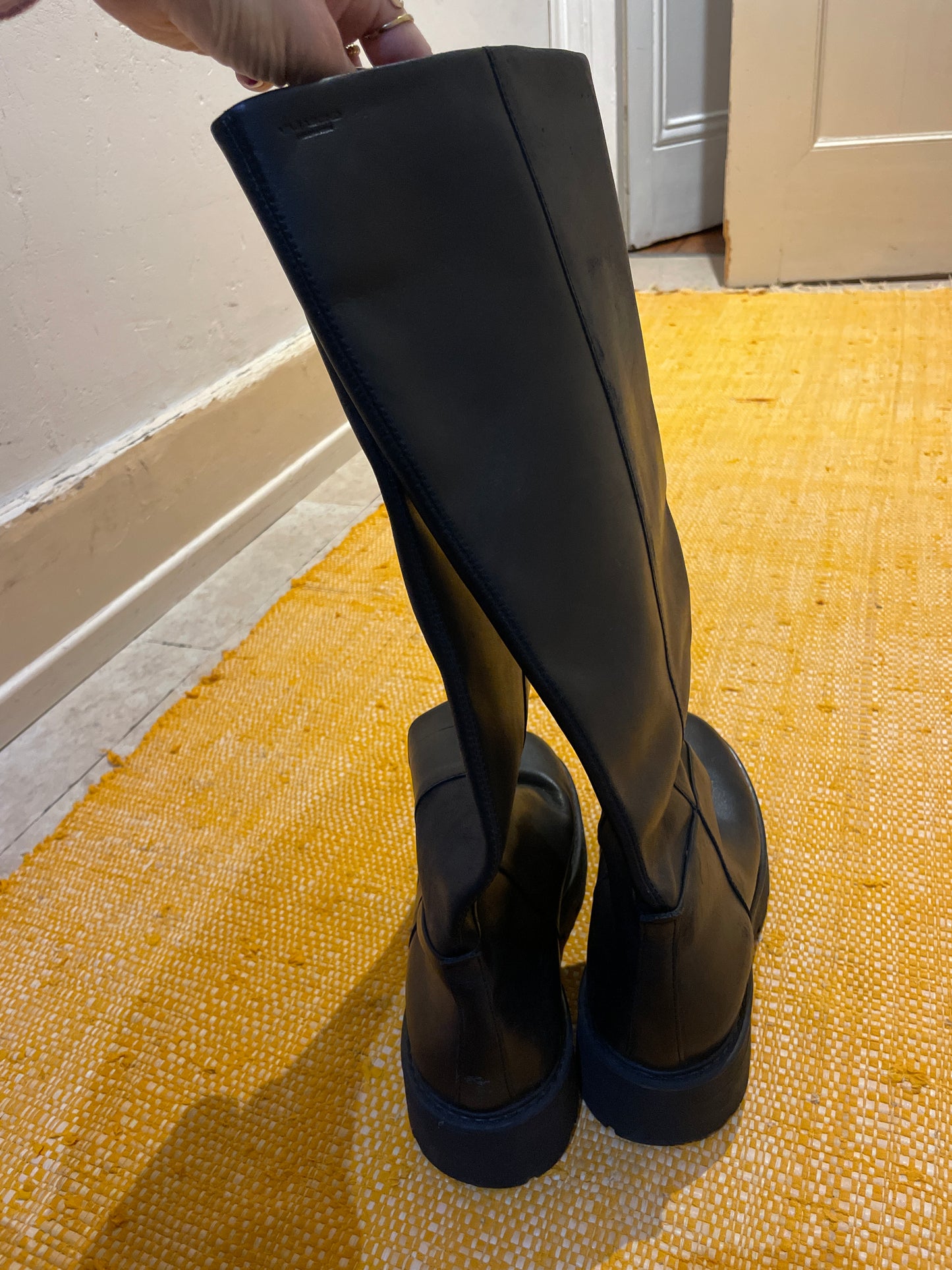 Bottes hautes en cuir certifié | Noir 'kenova black'