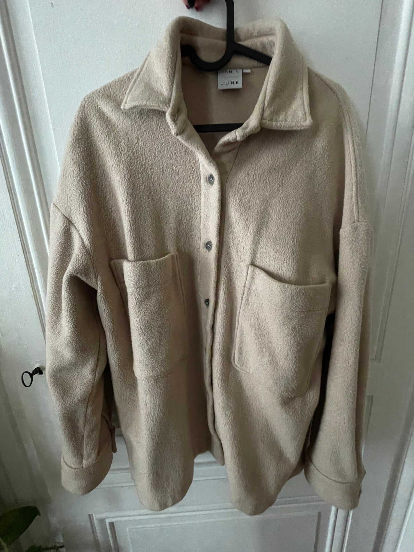 Veste oversize en coton bio | Beige 'arno sand'