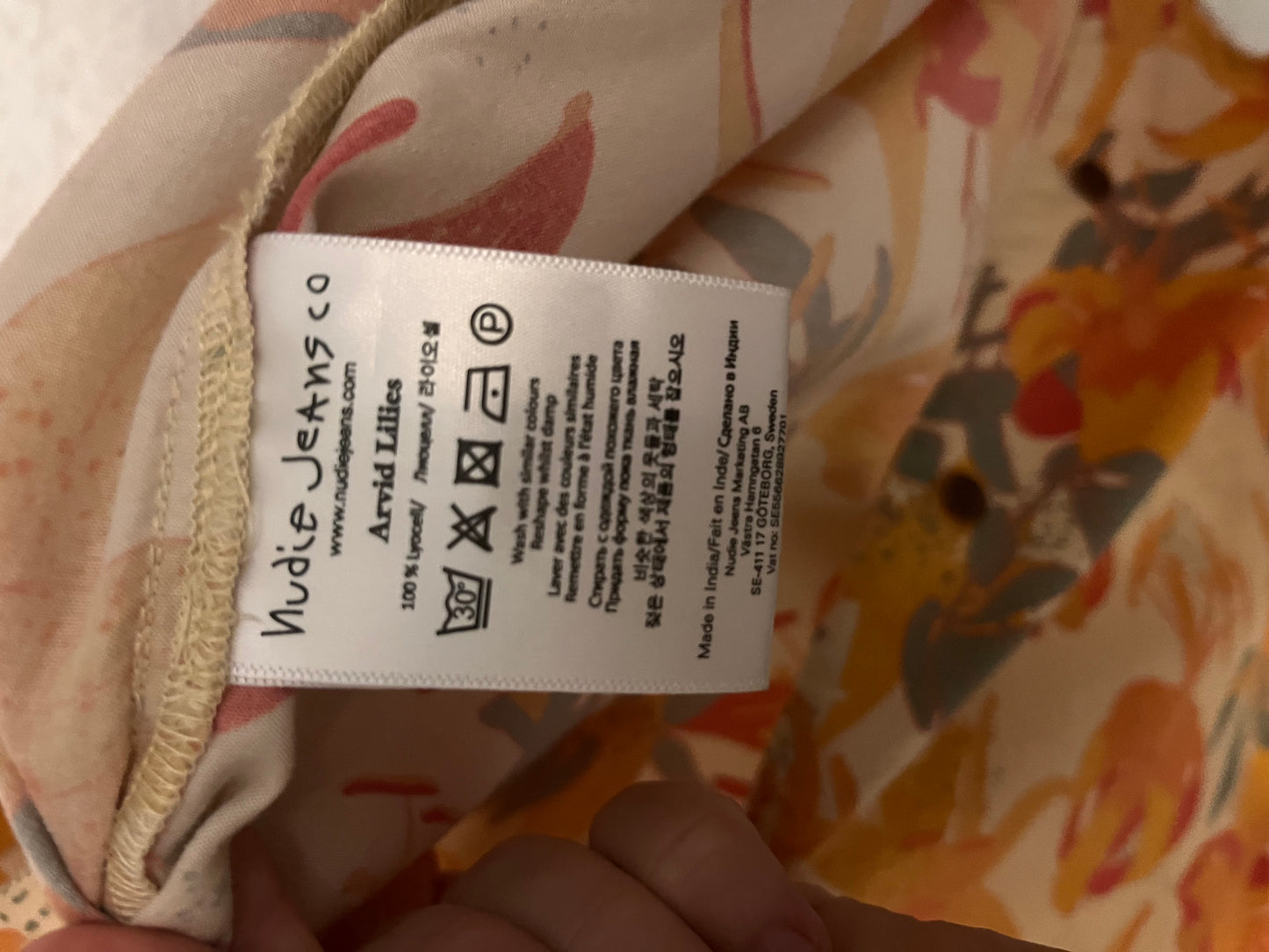 Chemise manches courtes en tencel - Arvid Lilies cream