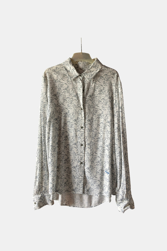 Chemisier écru avec dessin chevaux