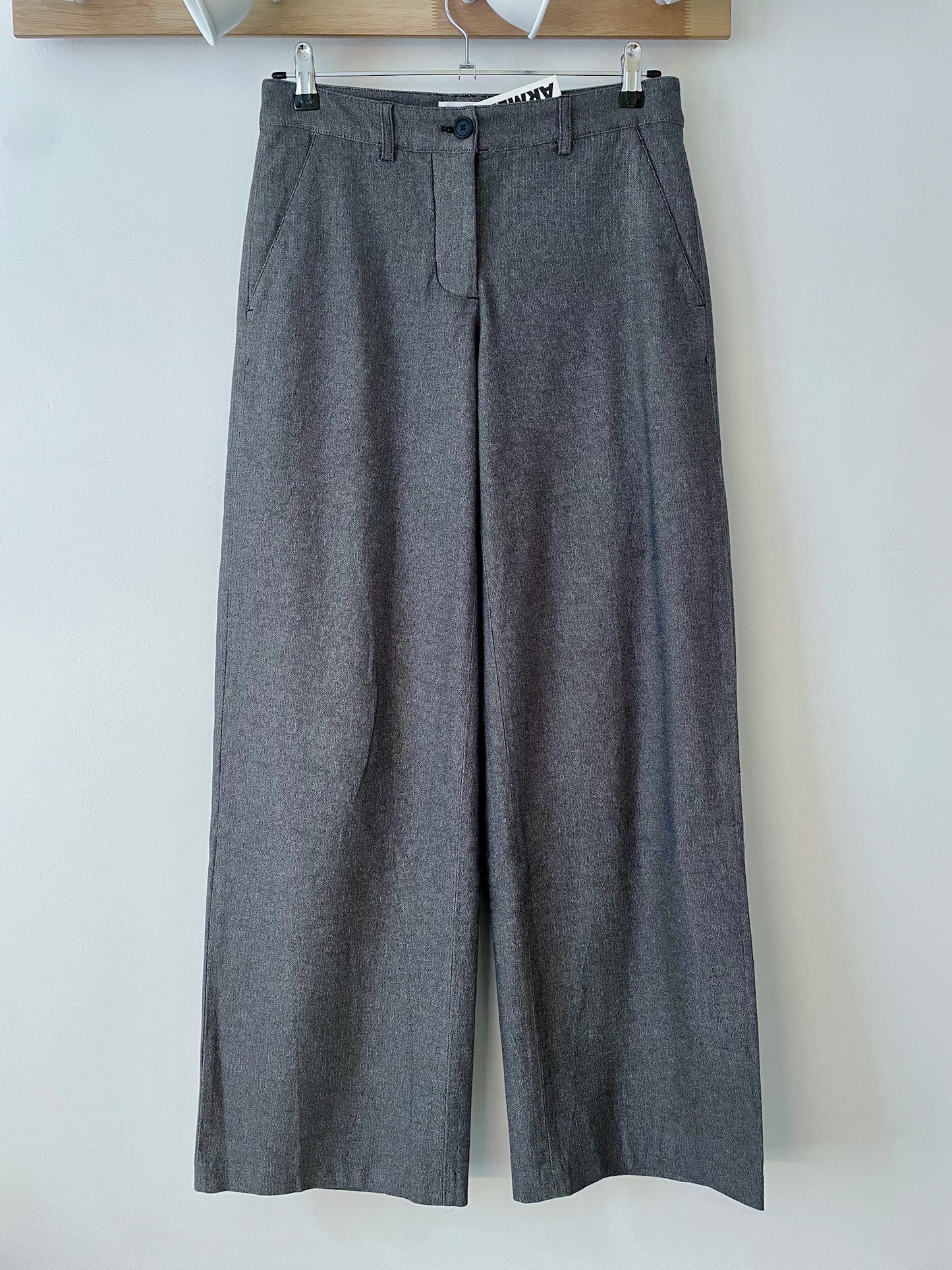 Pantalon tailleur en coton bio | Mélange marine et beige 'leandraa handraa night sky'