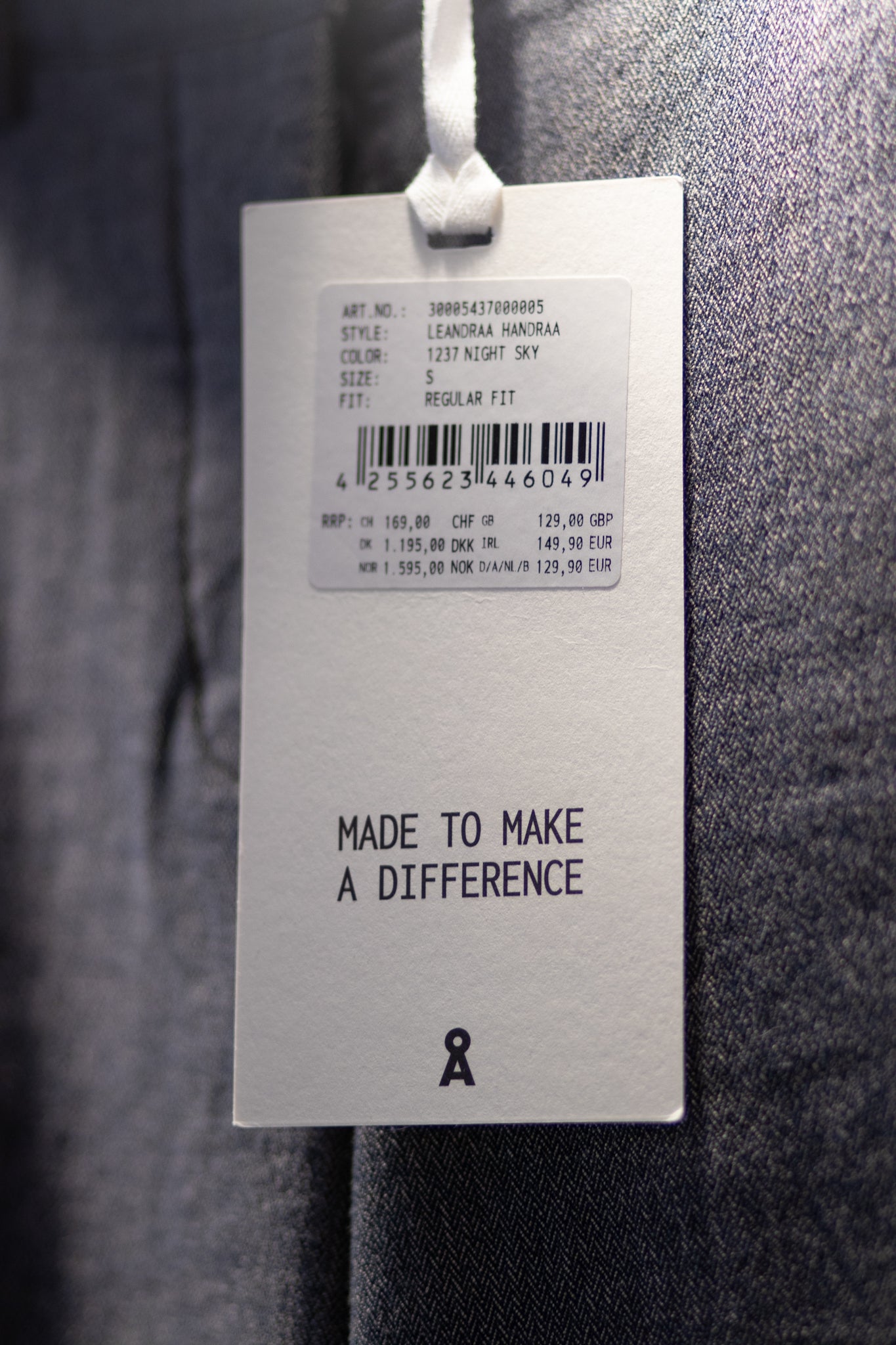Pantalon tailleur en coton bio | Mélange marine et beige 'leandraa handraa night sky'