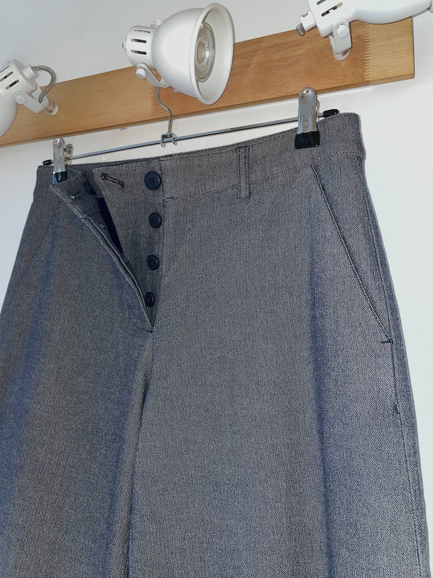 Pantalon tailleur en coton bio | Mélange marine et beige 'leandraa handraa night sky'