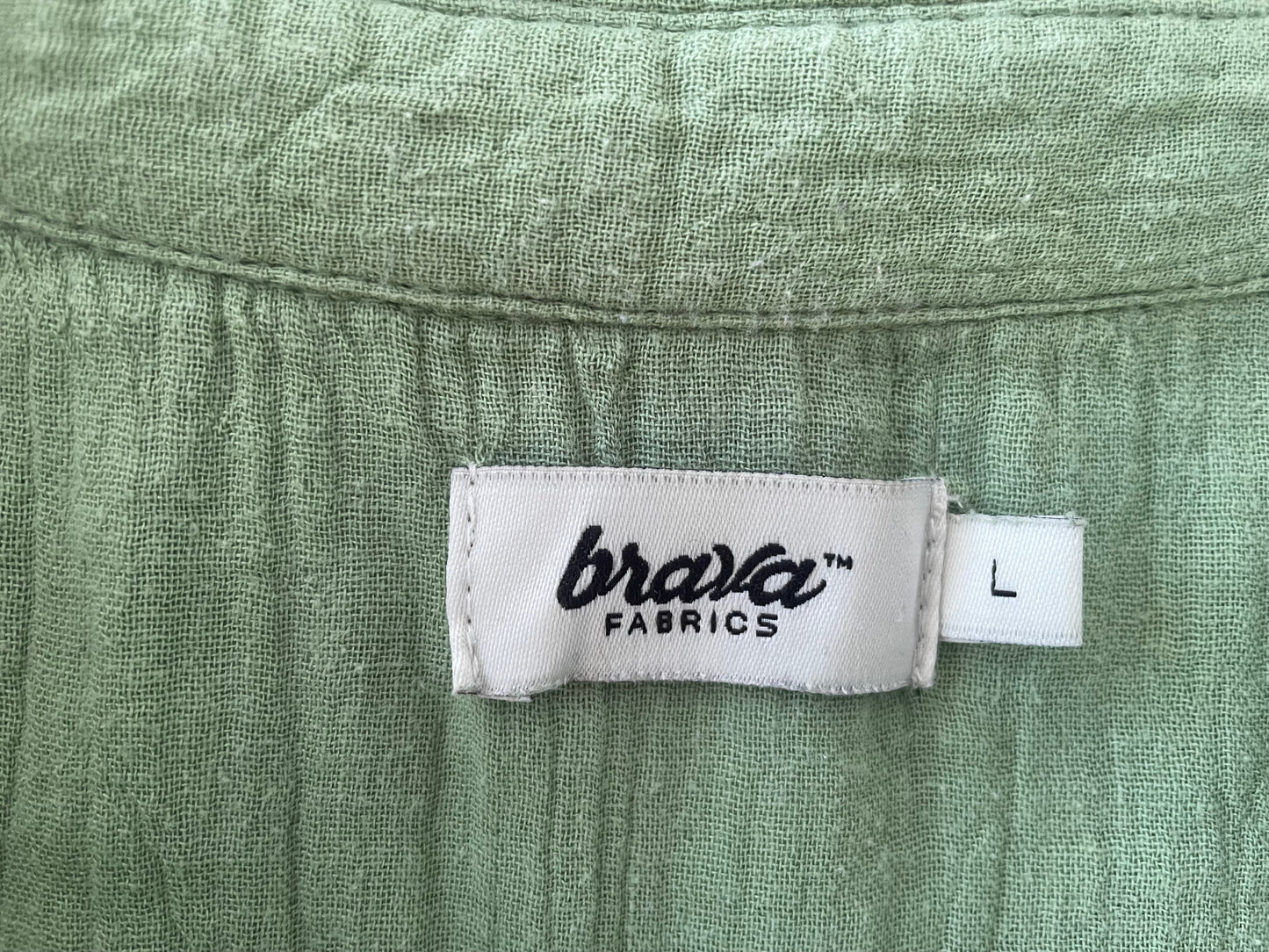 Chemise en gaze de coton biologique vert clair