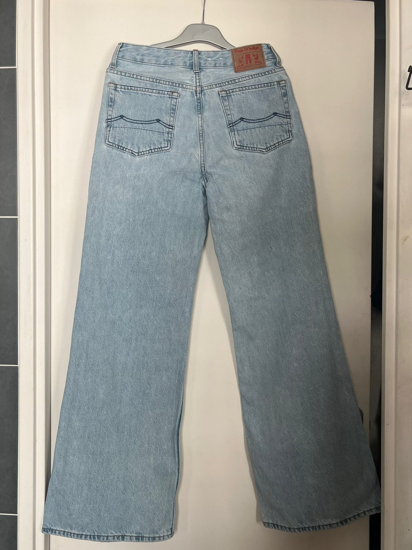 Jean évasé en coton bio | bleu délavé 'jane blue reef super light used'
