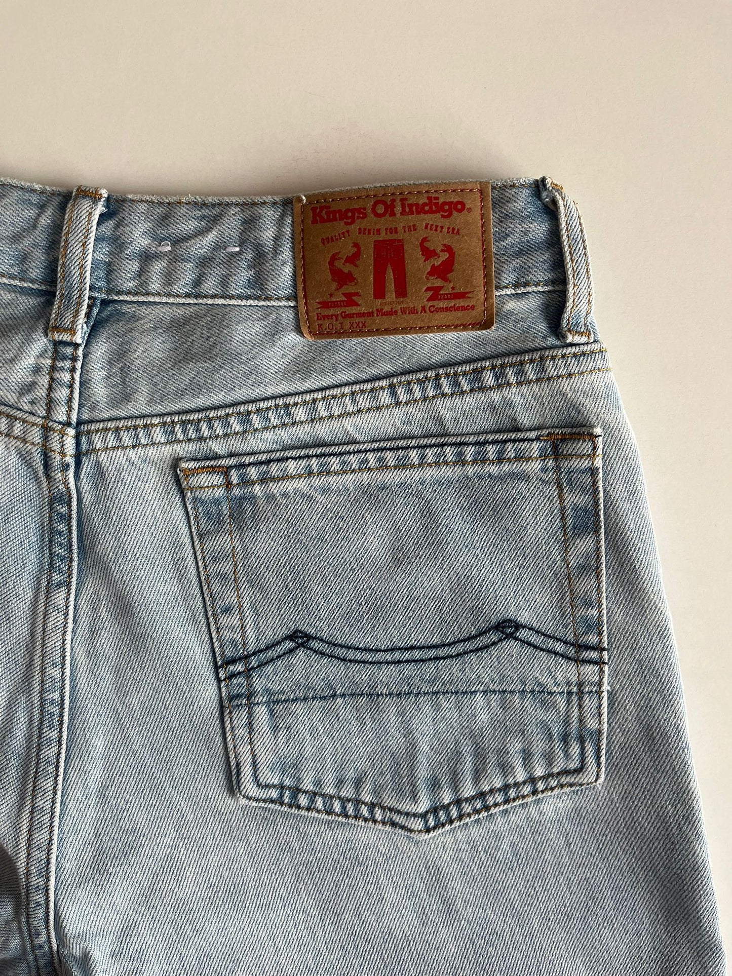 Jean évasé en coton bio | bleu délavé 'jane blue reef super light used'