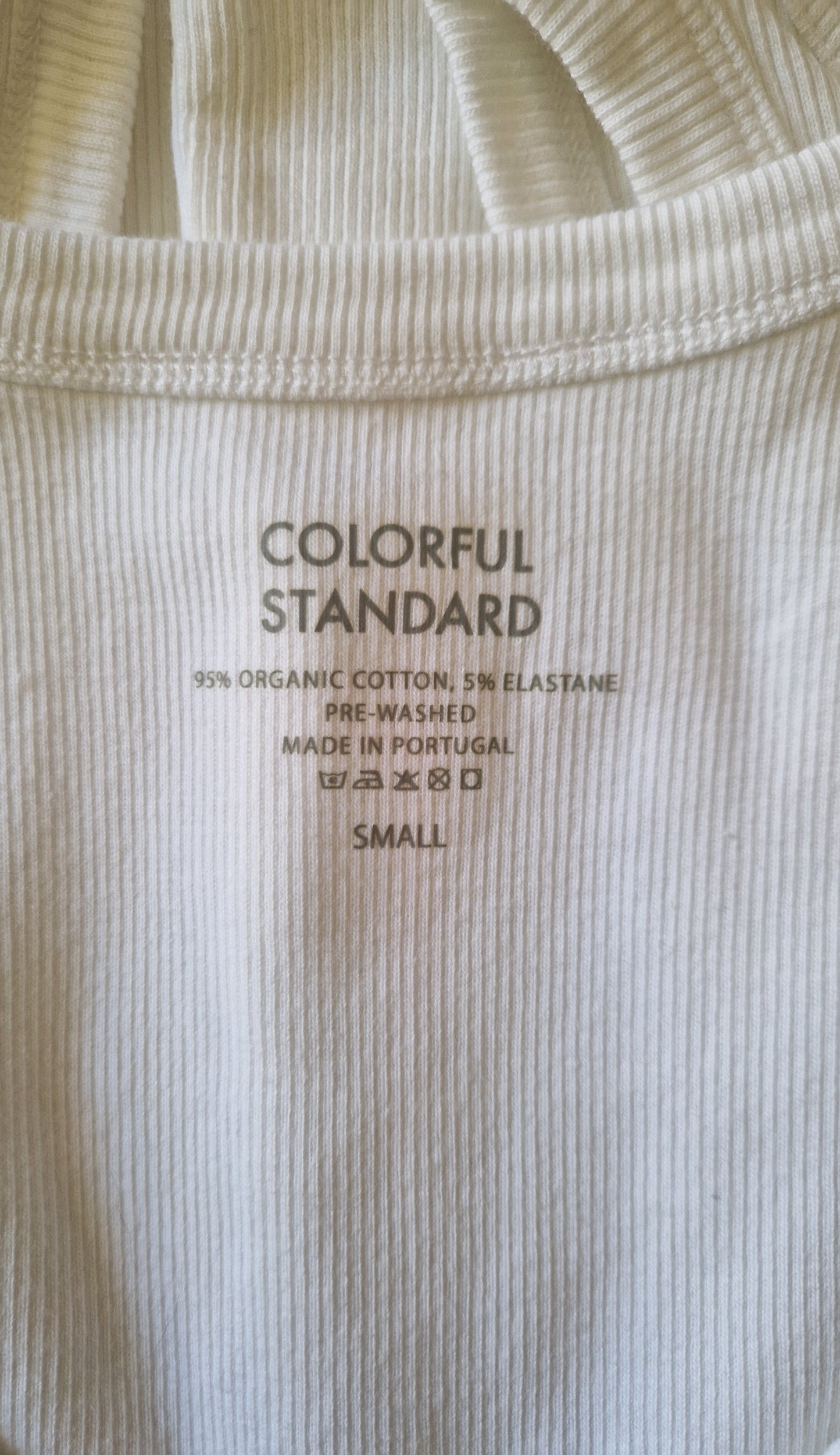 Débardeur côtelé en coton bio | blanc 'optical white'