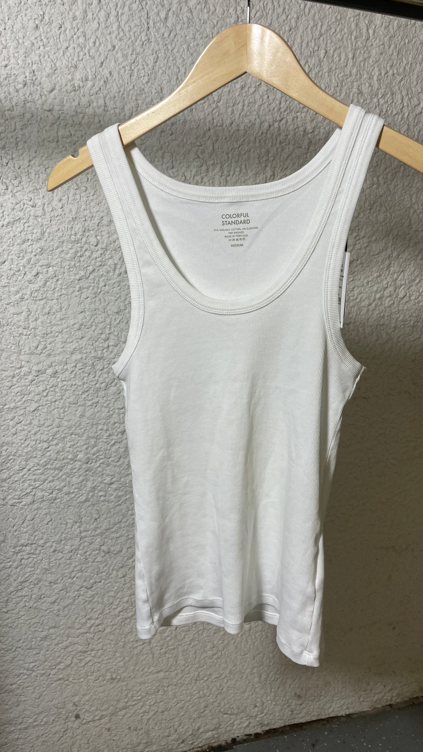 Débardeur côtelé en coton bio | blanc 'optical white'