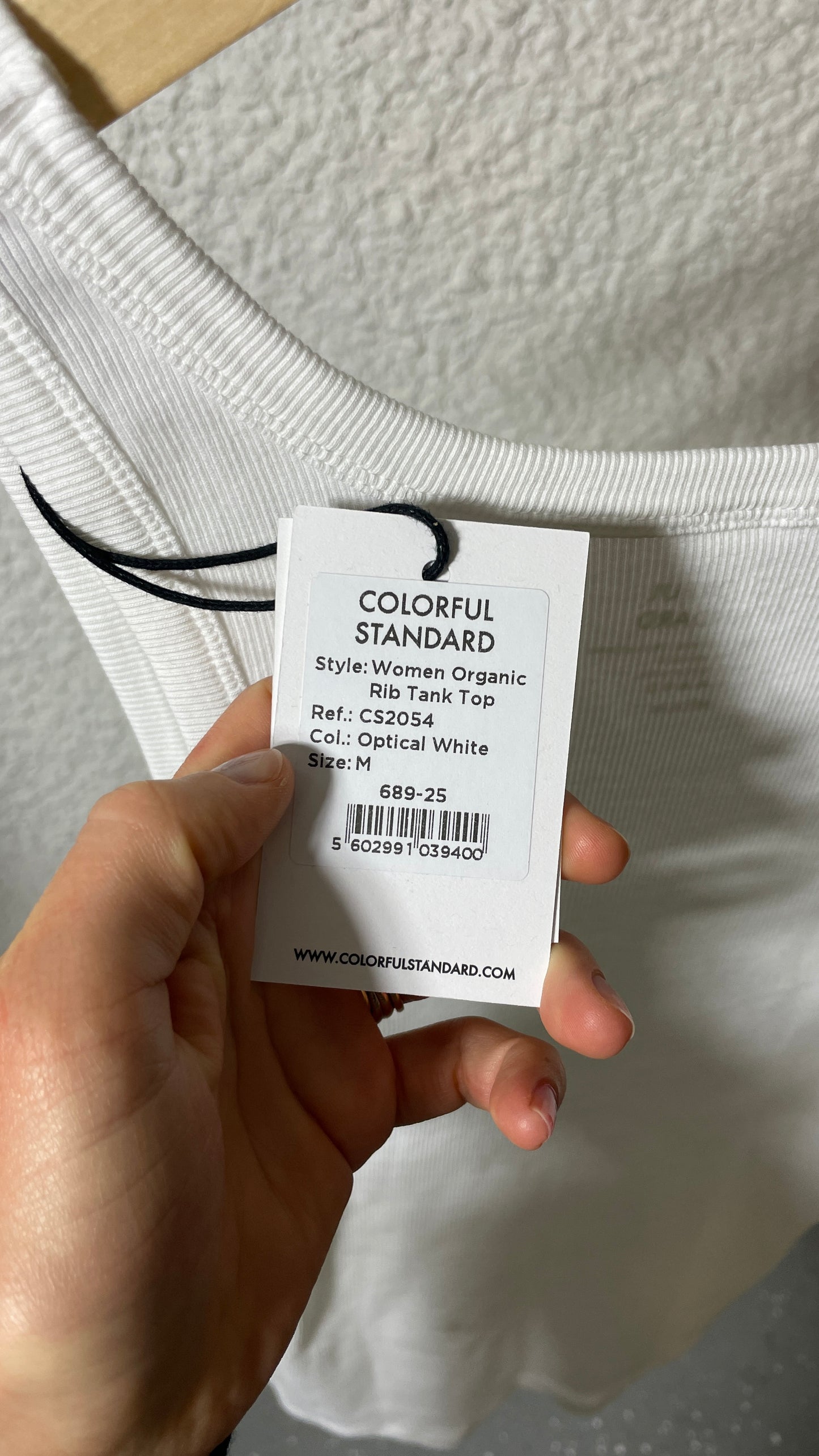 Débardeur côtelé en coton bio | blanc 'optical white'