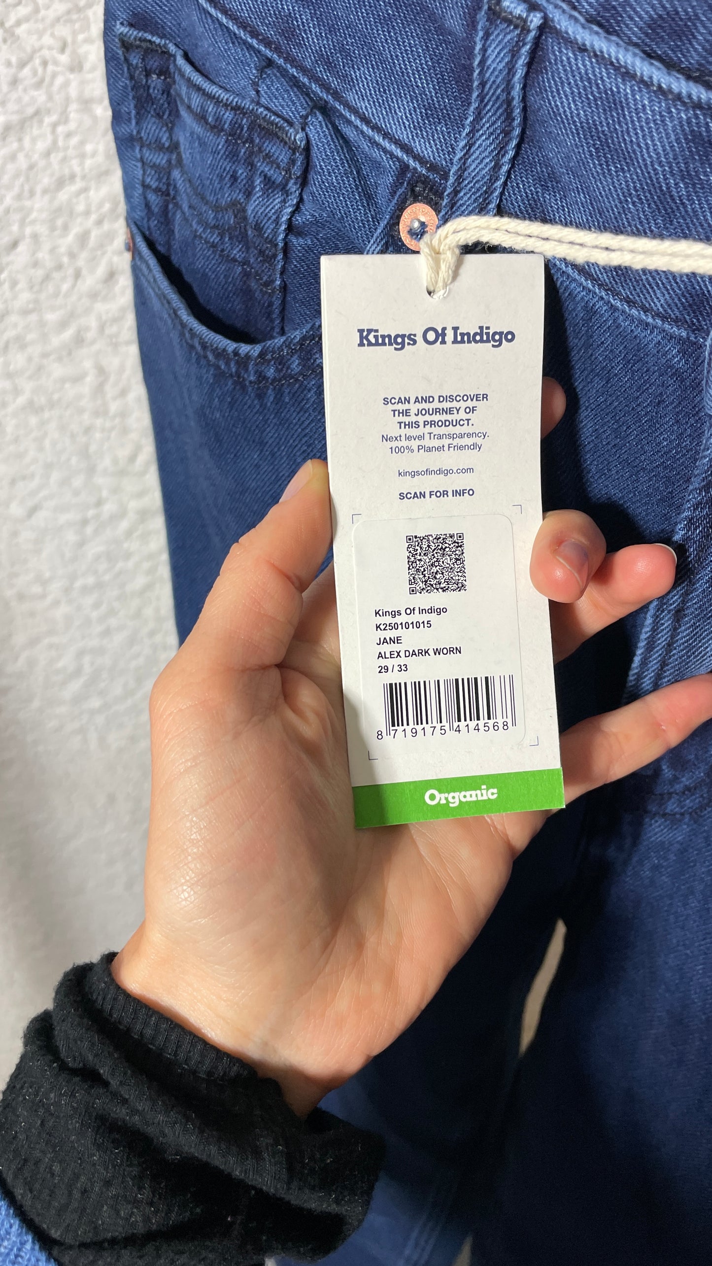 Jean évasé en coton bio | bleu 'jane - alex dark worn'