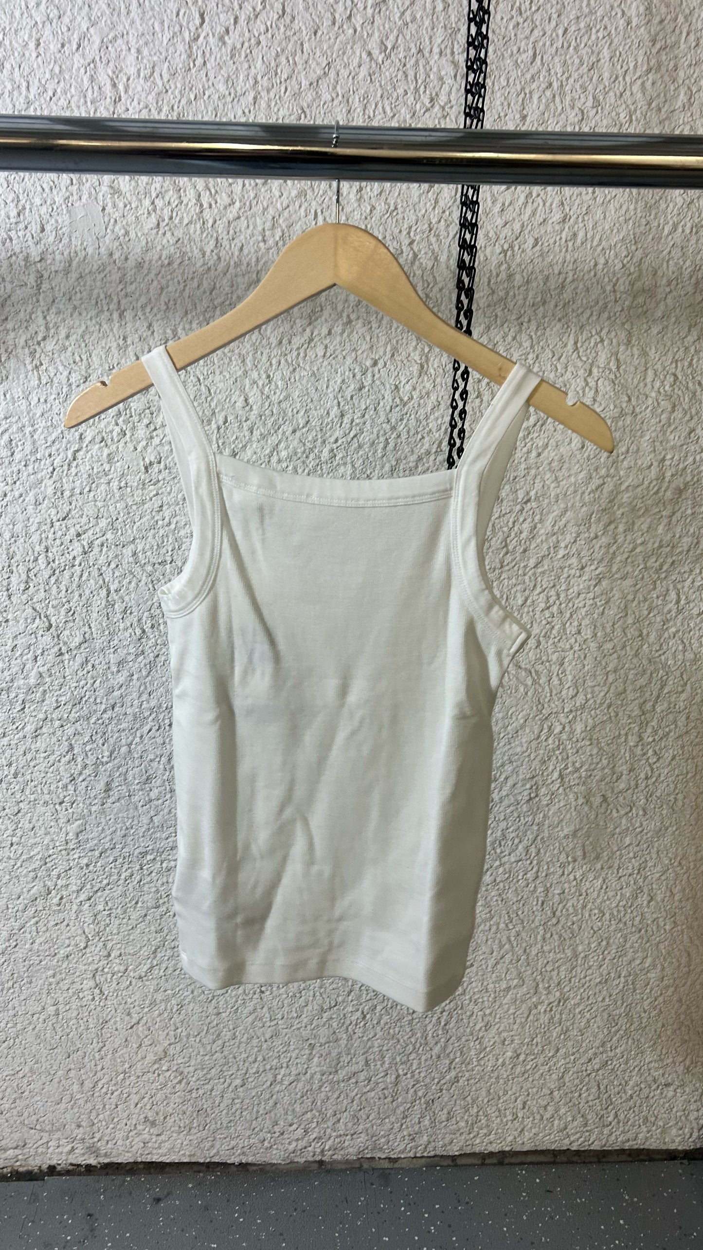 Débardeur côtelé en coton bio | blanc 'rib strap top star white'