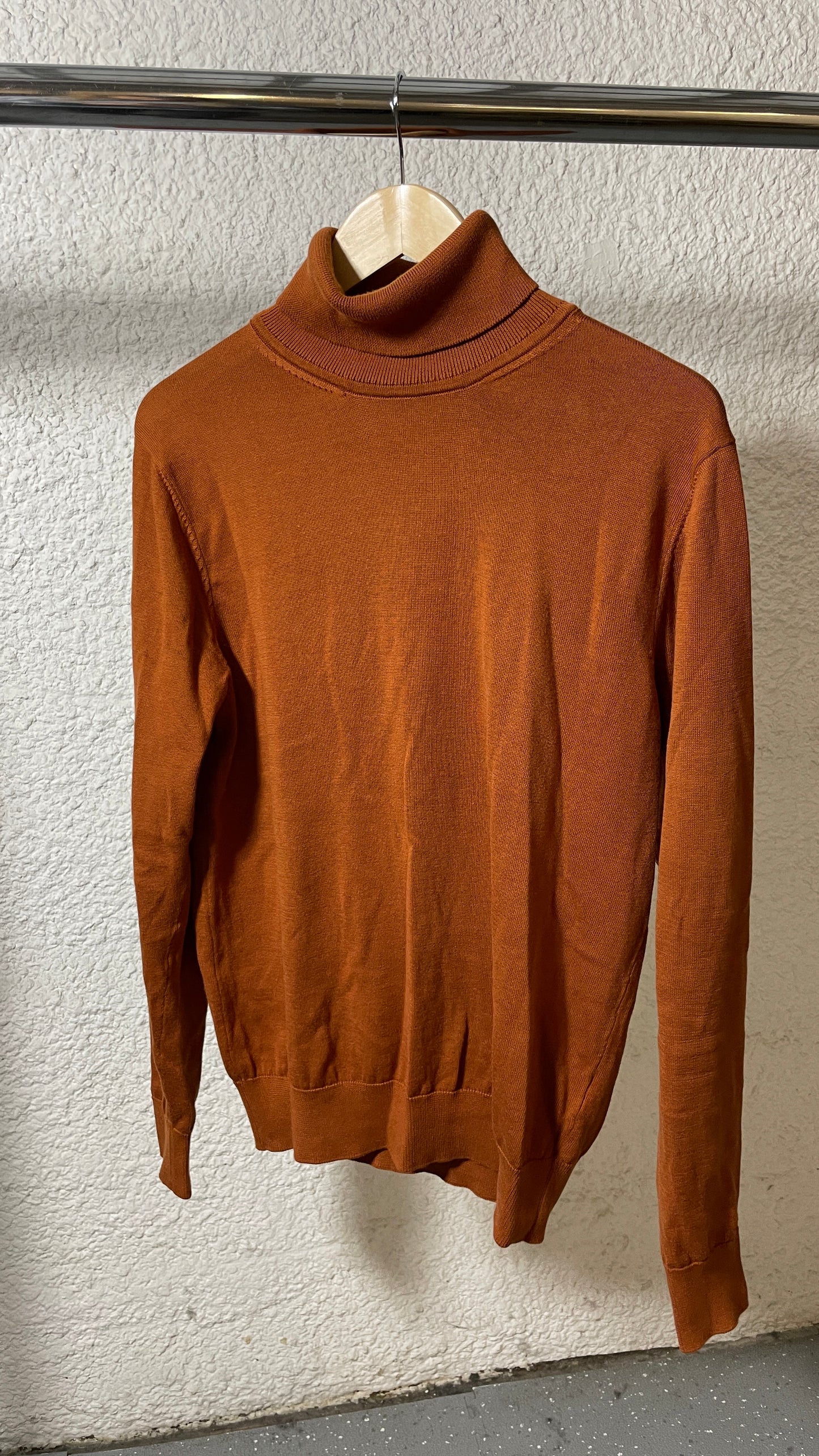 Pull col roulé en coton bio | orange 'thomas turtleneck - warm rust'