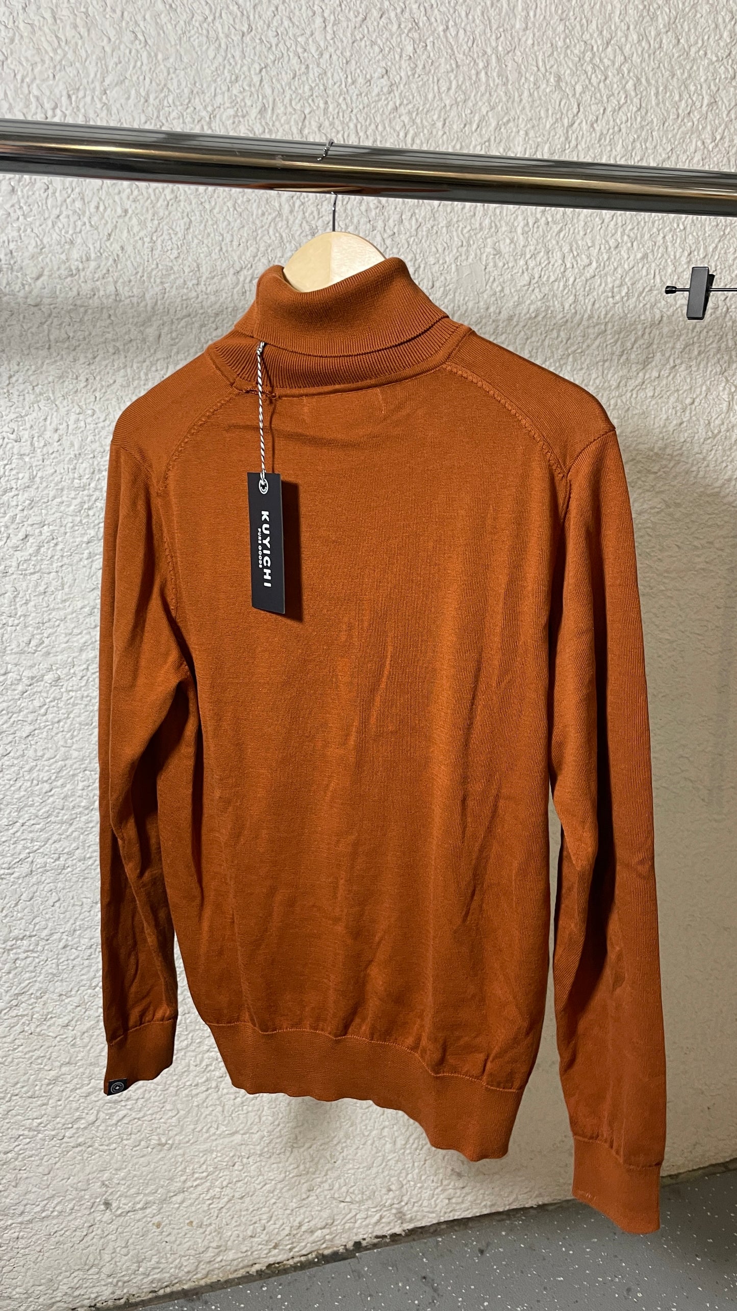 Pull col roulé en coton bio | orange 'thomas turtleneck - warm rust'