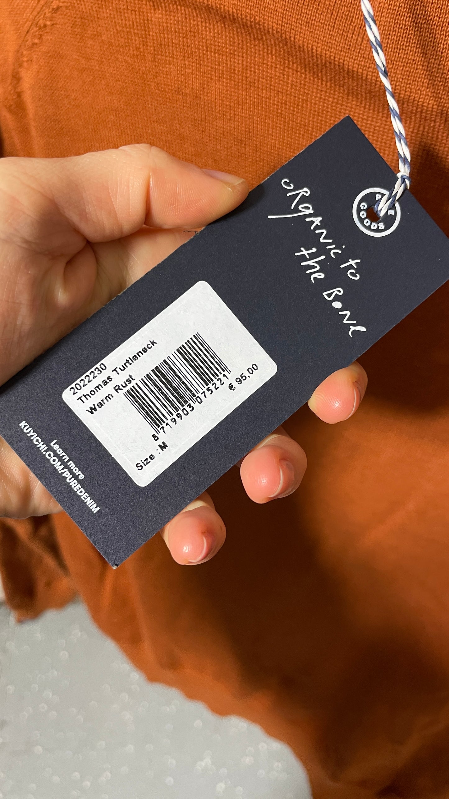 Pull col roulé en coton bio | orange 'thomas turtleneck - warm rust'