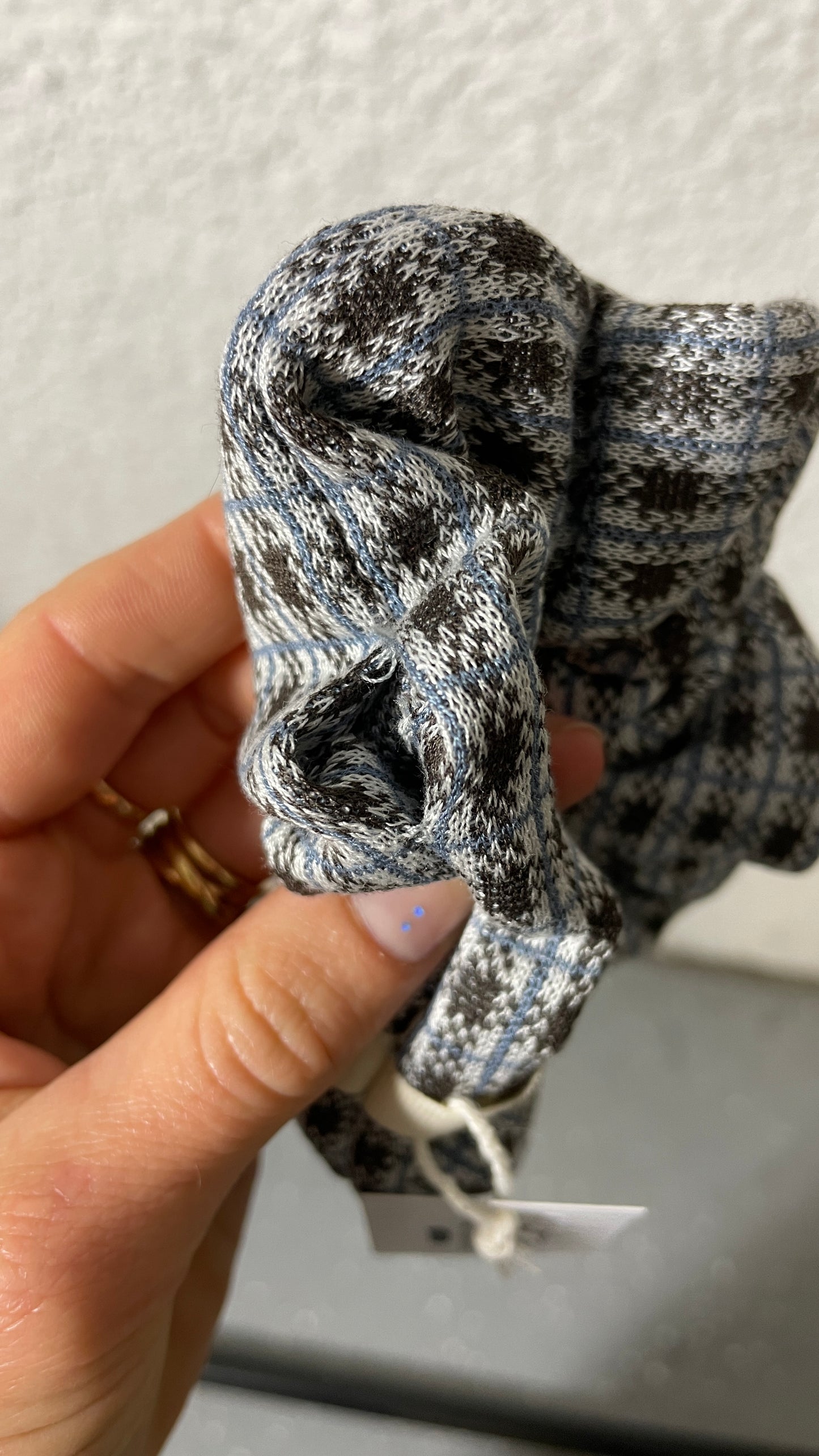 Chouchou upcyclé | marron et bleu