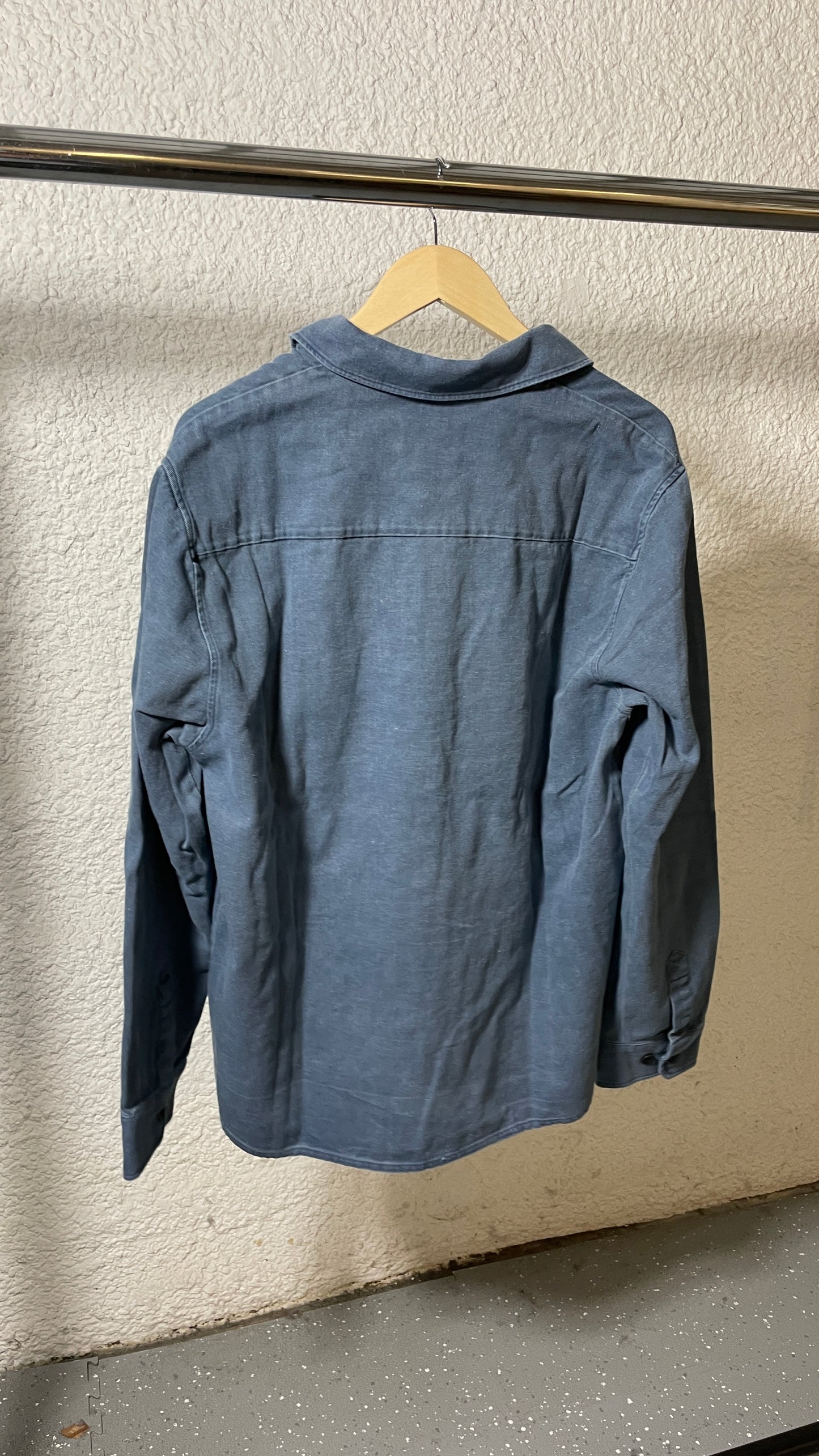 Chemise en coton recyclé | bleu 'denim casual shirt recycled cotton - washed denim'