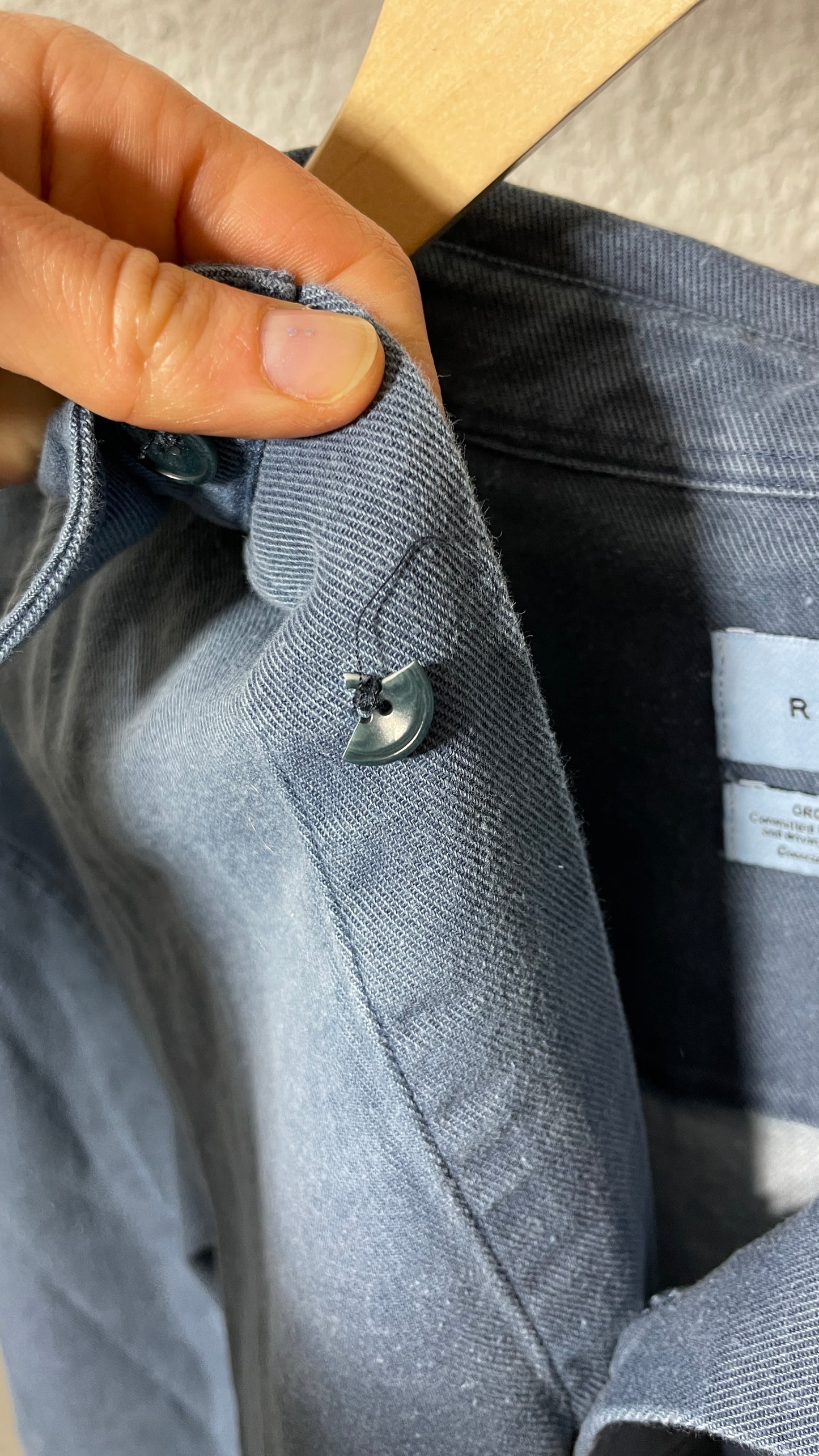 Chemise en coton recyclé | bleu 'denim casual shirt recycled cotton - washed denim'