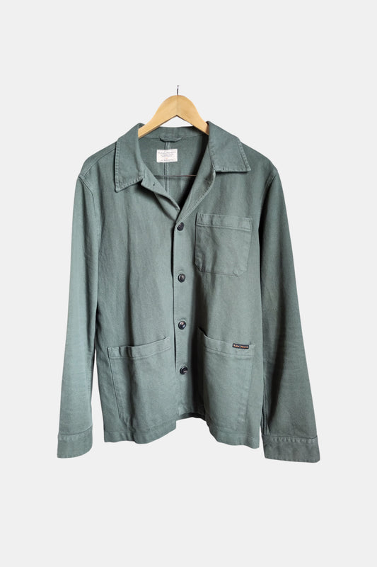 Nudie Jeans Veste workwear kaki en coton bio | vert 'barney worker jacket olive'