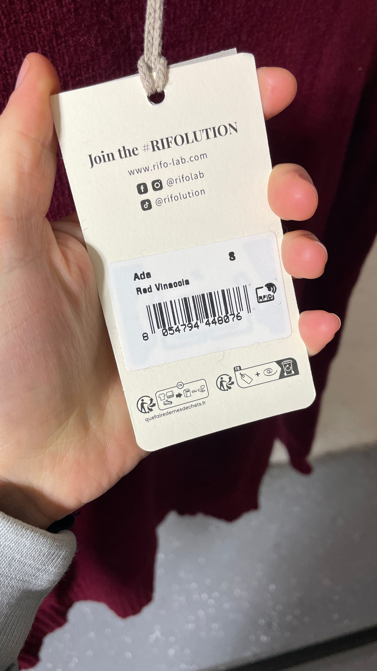 Pull en cachemire recyclé | rouge 'ada - rosso vinaccia'