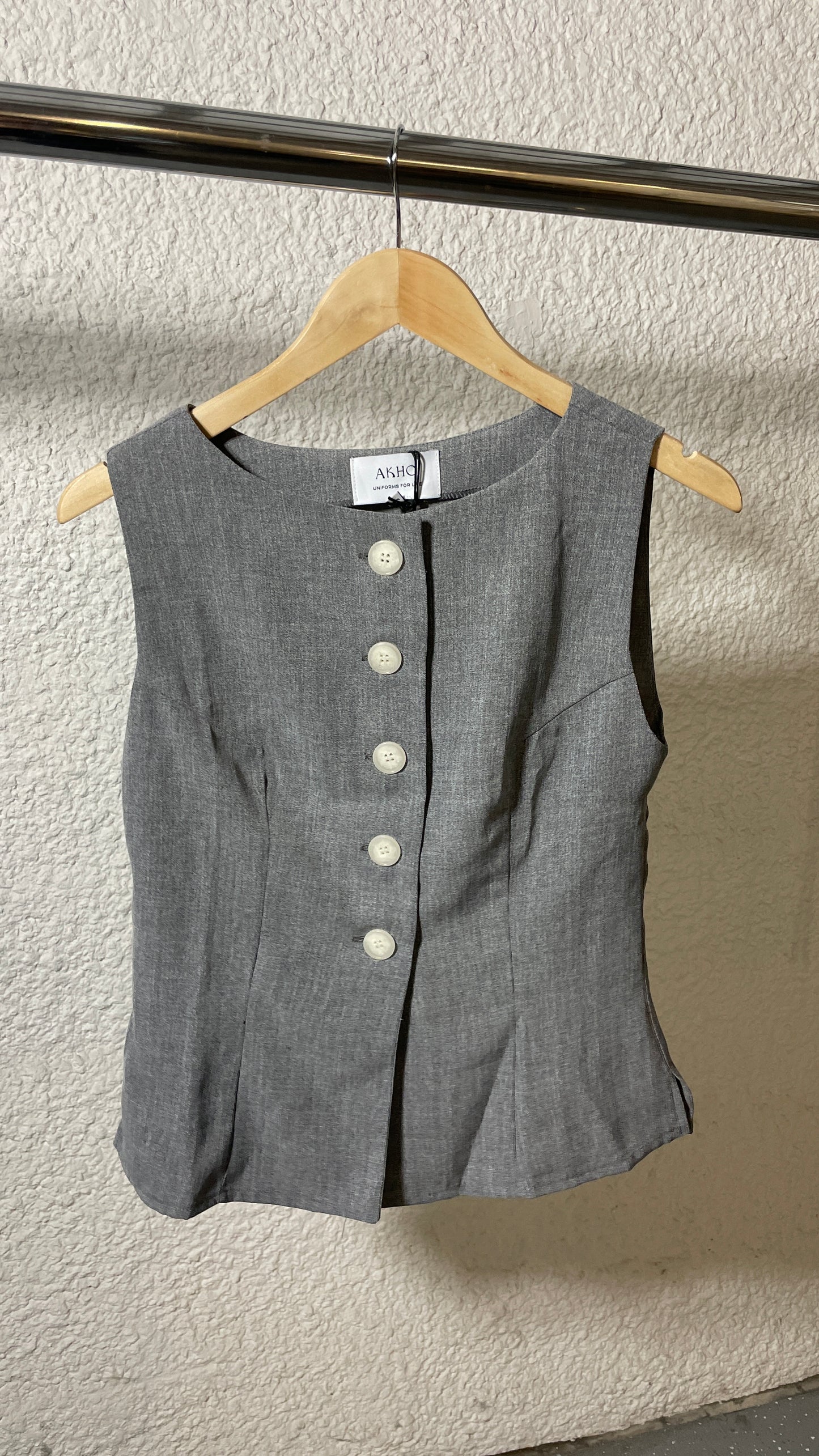 Top Gilet made in france en matière upcyclée | gris 'lara'