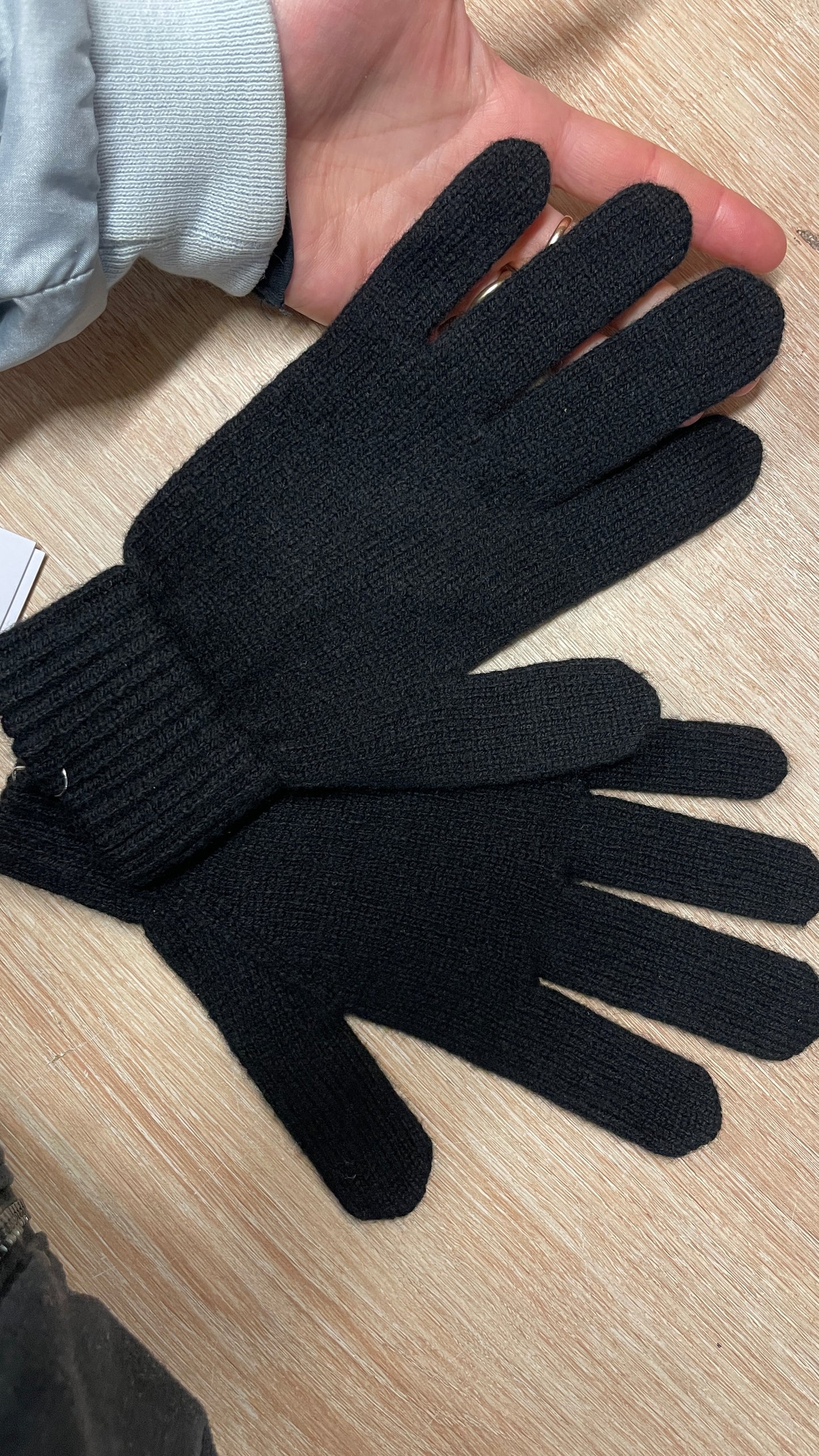 Gant en laine merinos recyclées | noir 'wool gloves - deep black'