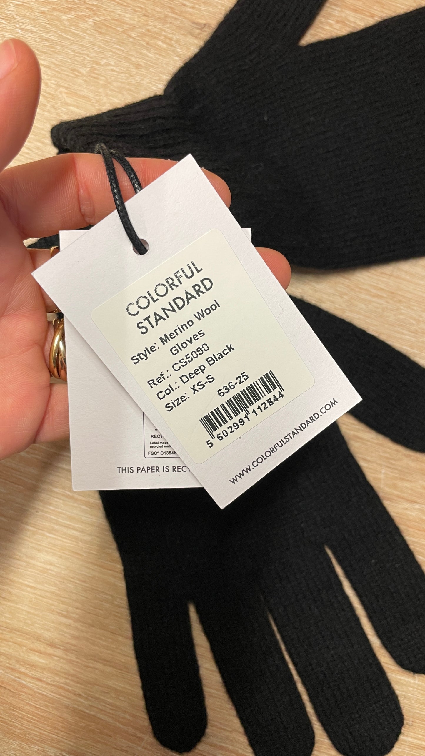 Gant en laine merinos recyclées | noir 'wool gloves - deep black'